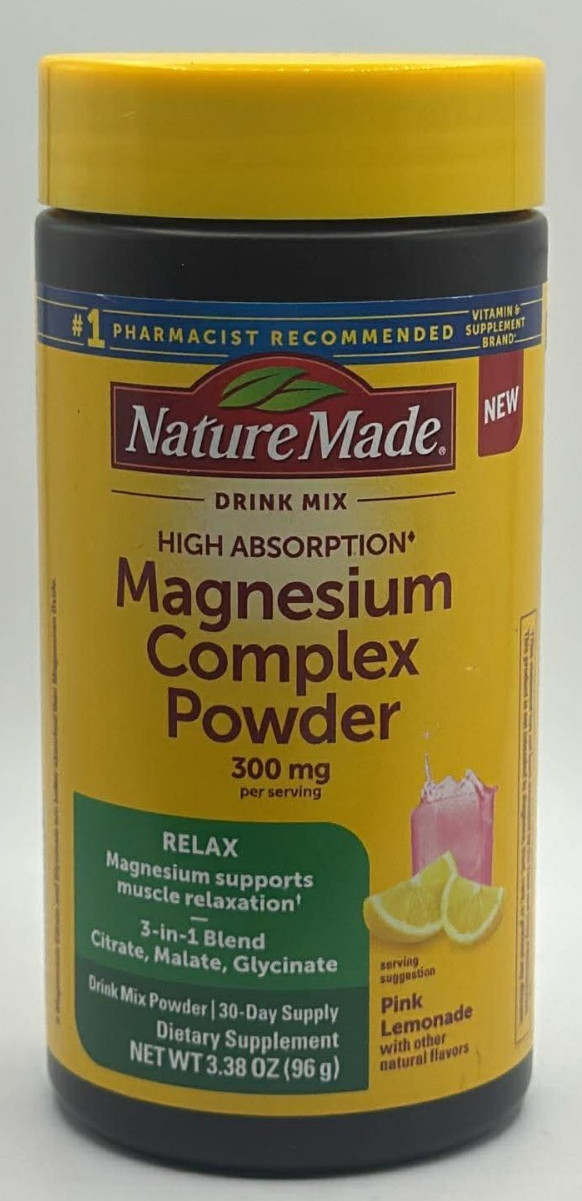 Nature Made Magnesium Complex Powder 300mg ~ PINK LEMONADE ~ 3.38 OZ ~ EXP 1/27