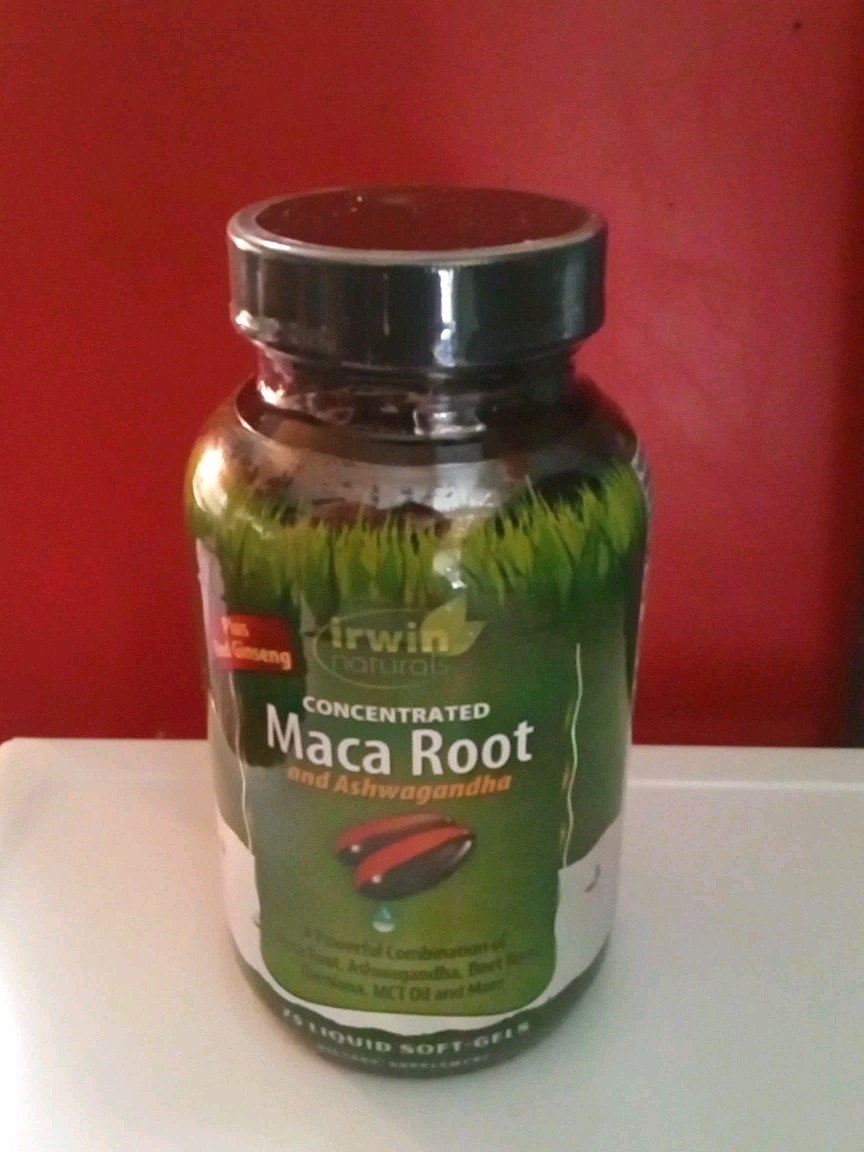 Irwin Naturals Maca Root and Ashwagandha, 75 Liquid Softgels EXP. 062025+ (F3)