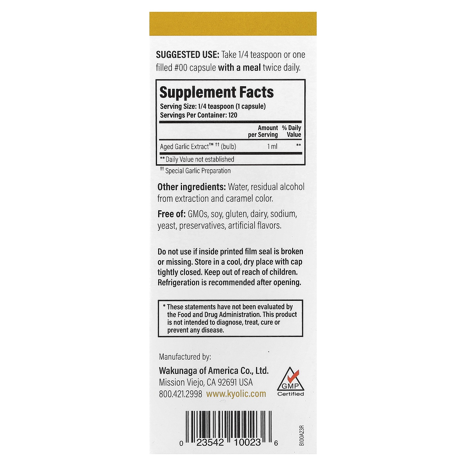 Aged Garlic Extract™ Liquid, 2 Bottles, 2 fl oz (60 ml) Each