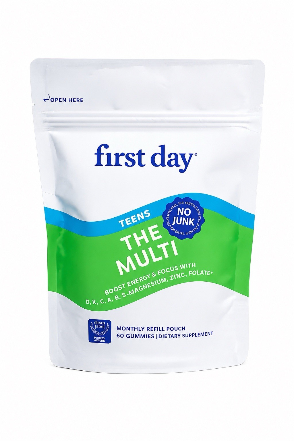 Teen Daily Multivitamin Gummies Refill Pouch 60 Gummies Sealed Exp 01/2027