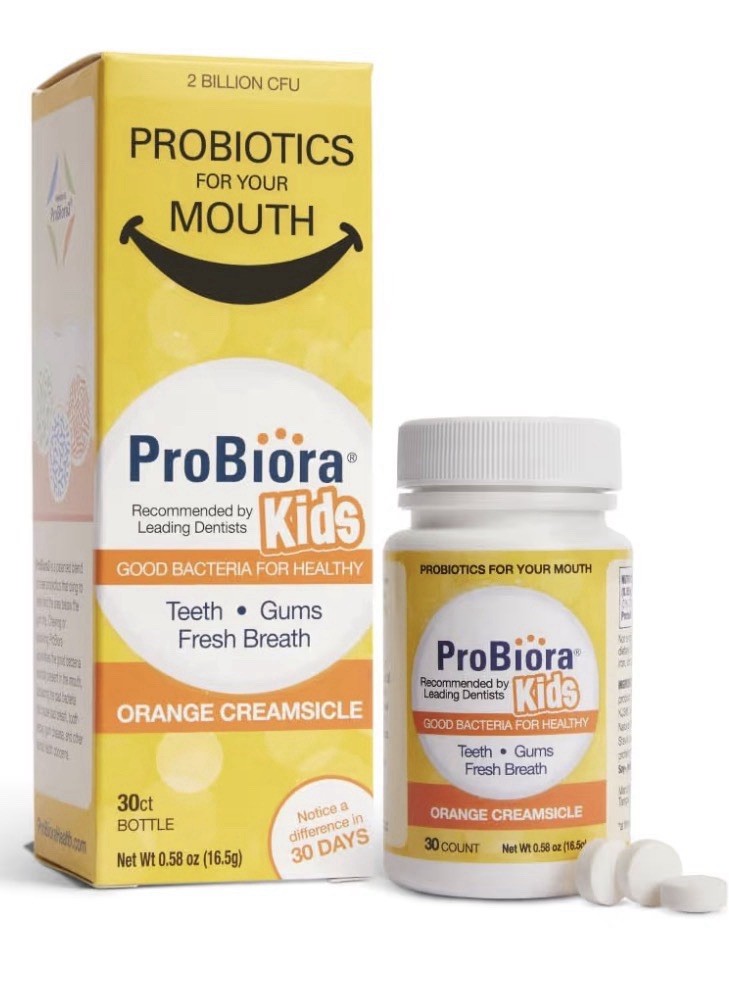 ProBiora Kids Probiotic Oral Care Gum Teeth Health Chewable 30 Tablets Orange