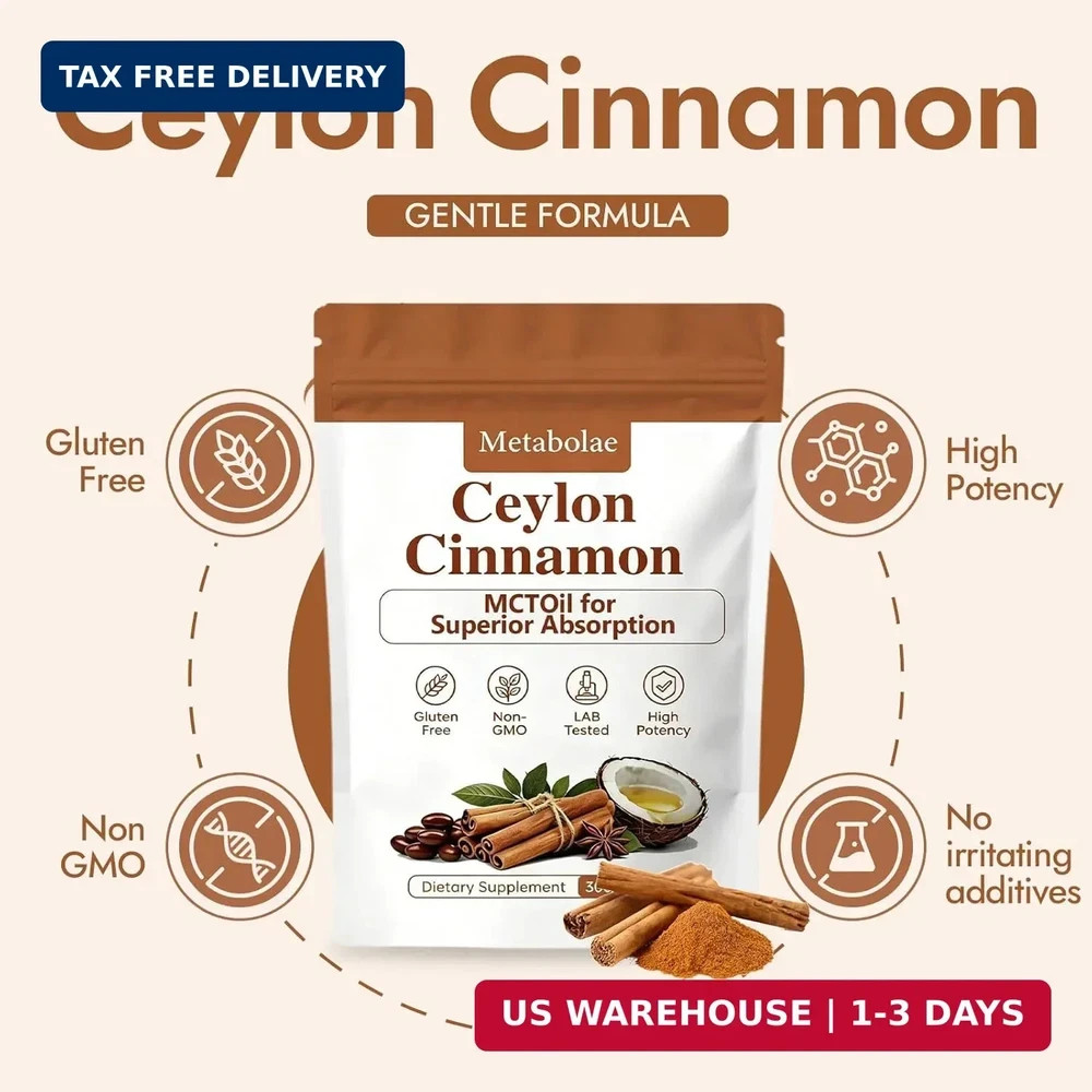 Metabolae Ceylon Cinnamon SoftGels with MCT Oil, Highly Bioavailable Herbal Extr