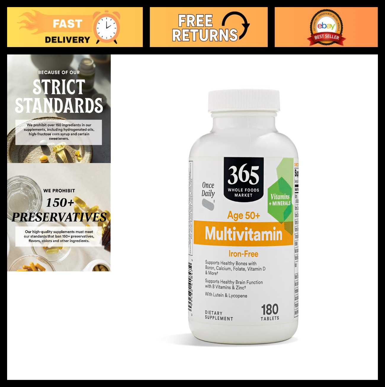 Mature Adult Daily Multivitamin, 180 Count – Once Daily Formula for Optimal Heal
