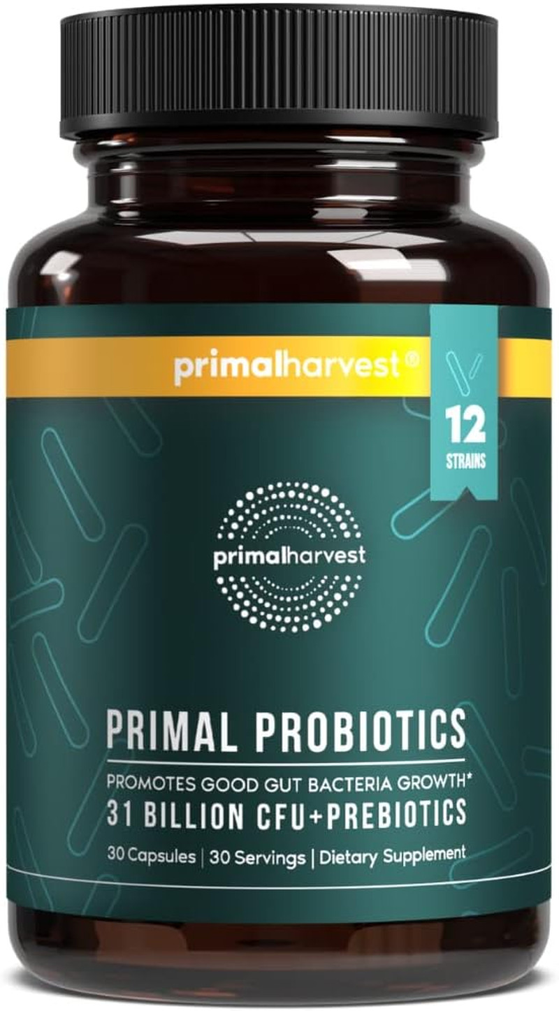 Primal Harvest Probiotics 12 Strains Gut Digestive Support 30Ct