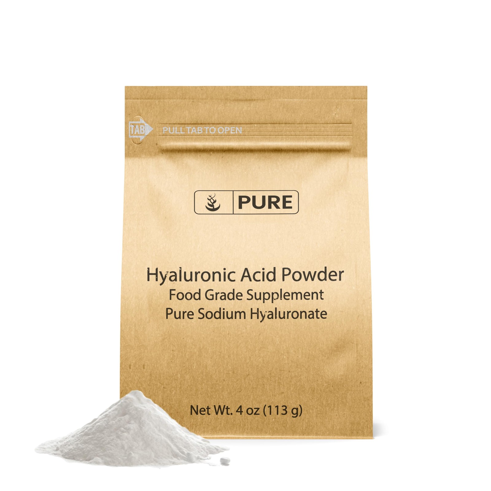 PURE ORIGINAL INGREDIENTS Hyaluronic Acid, Water Soluble, 4 Ounce (Pack of 1)