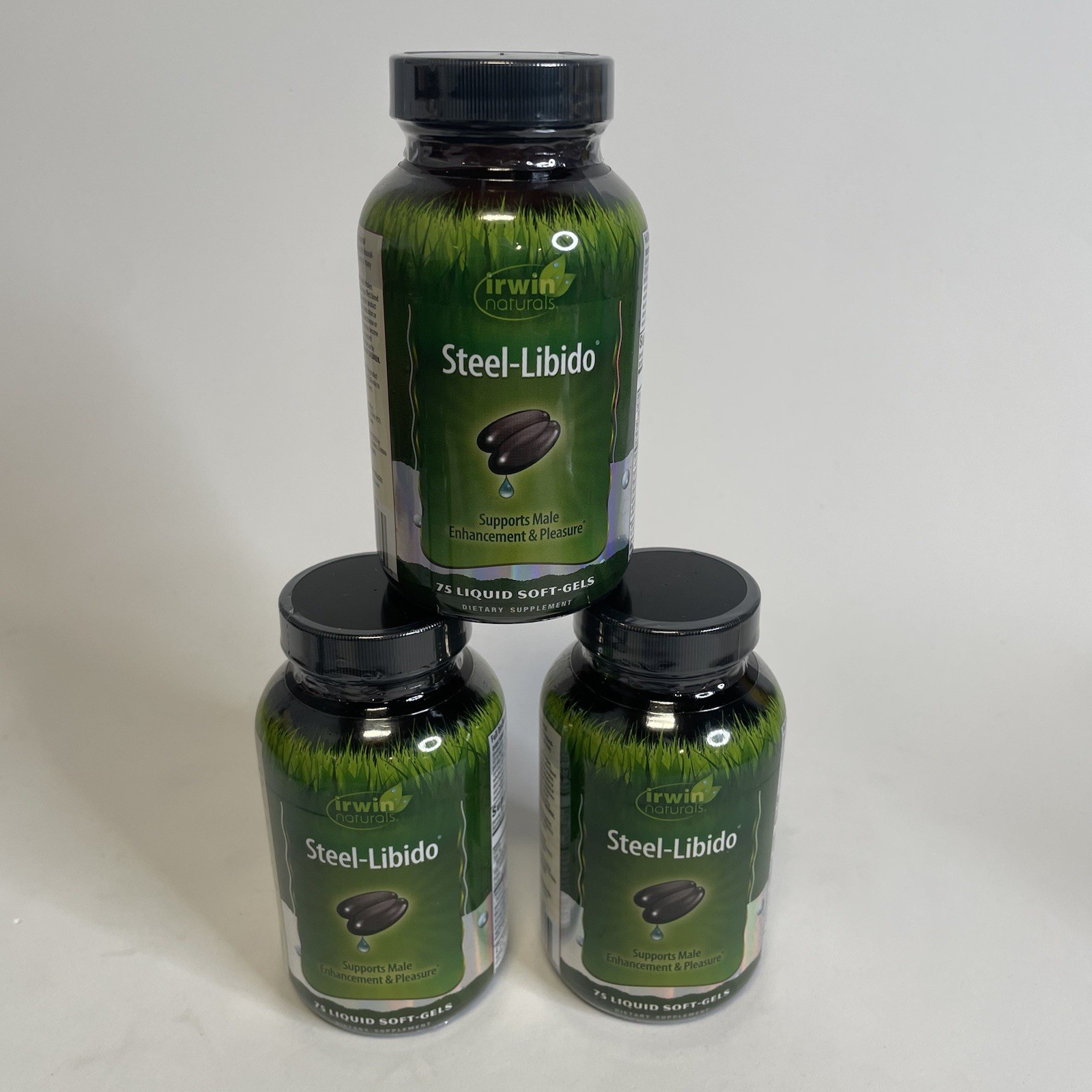 Irwin Naturals Steel-Libido for Men Promotes Sexual Vitality 75 Ct Exp 08/26 X 3