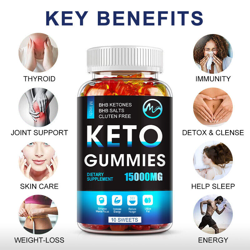 Keto ACV BHB Gummies for Fat Burn Weight Loss Detox Keto Diet Gummies (60PCS)