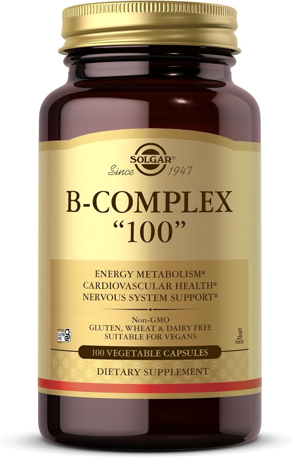 Solgar B-Complex «100», 100 Vegetable Capsules – Nervous System Support