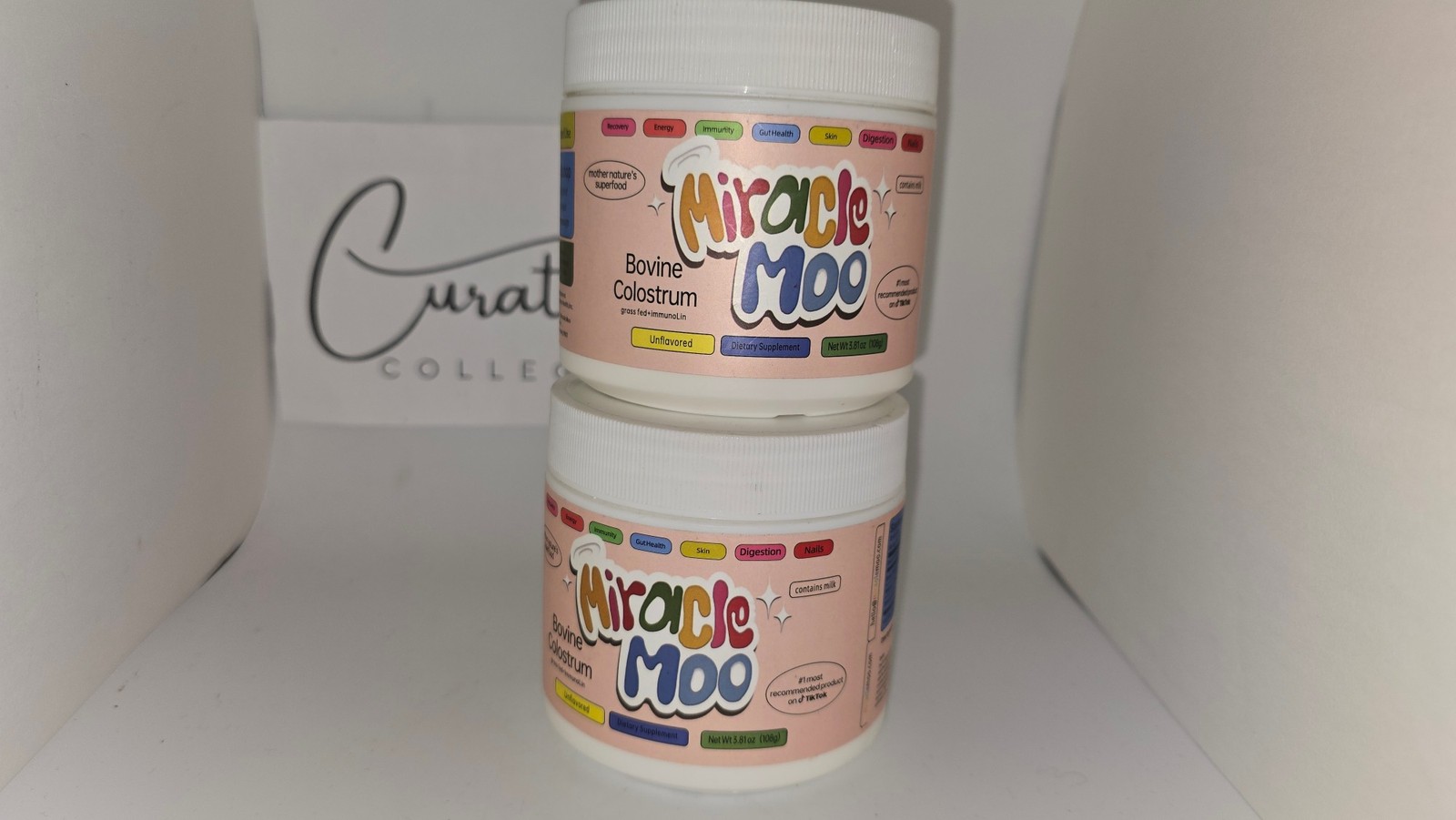 2 Pack Miracle Moo Bovine Colostrum Grass Fed IgG 60 Servings Ea Exp 02/27