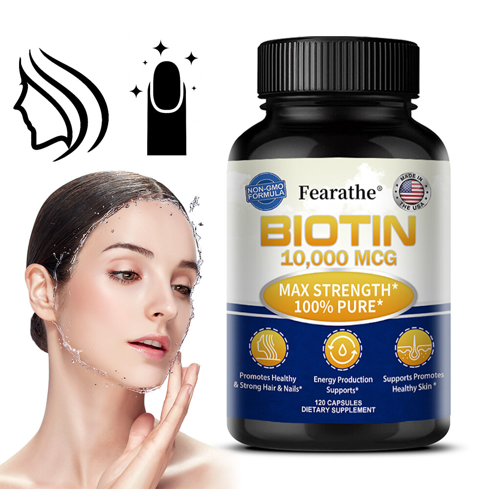 Biotin(Vitamin B7) 10,000mcg ,30 to 120 Capsules-Keratin Hair Skin Nails Energy