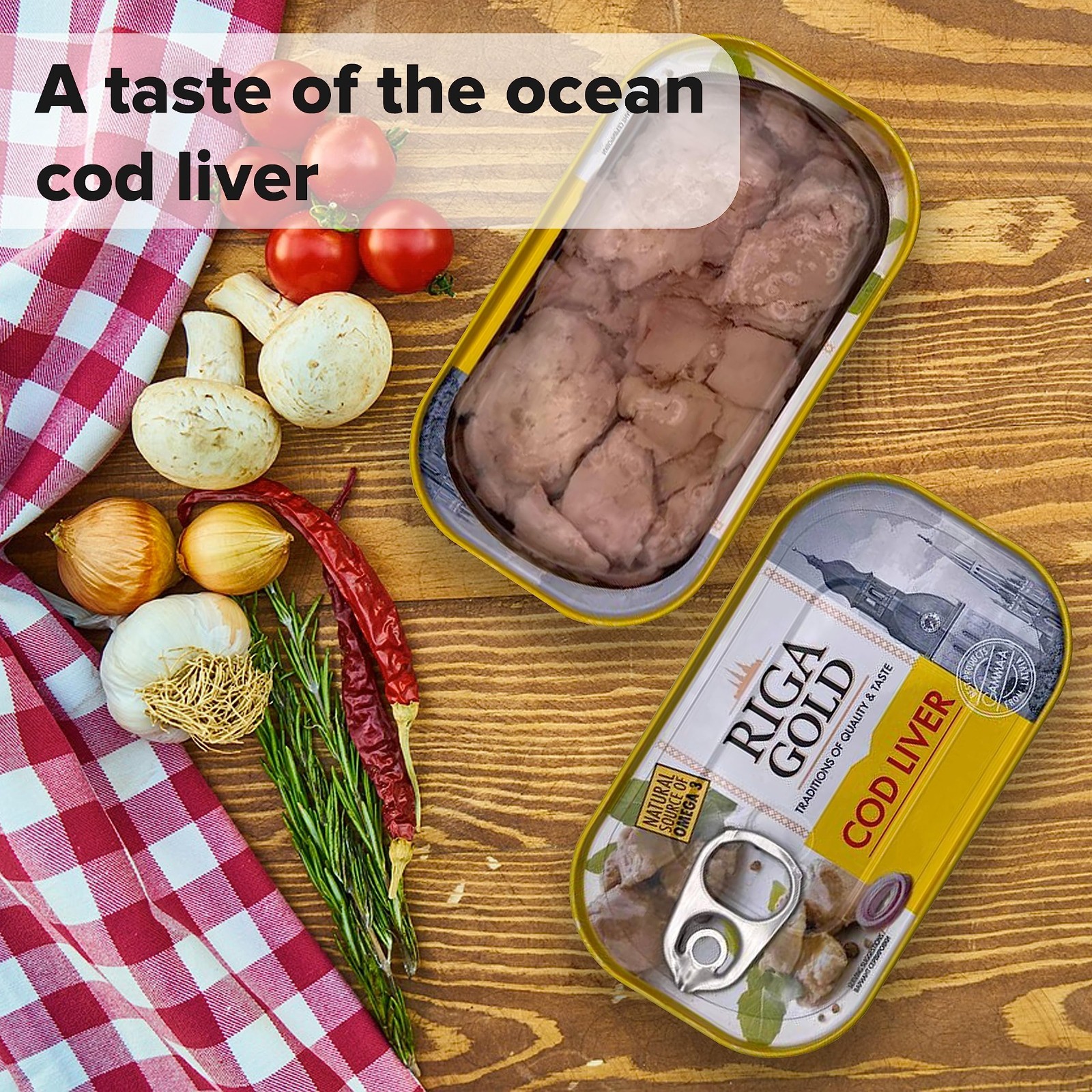 Premium Cod Liver in Own Oil 4.27oz – Rich Omega-3, Icelandic Delicacy, Pack of