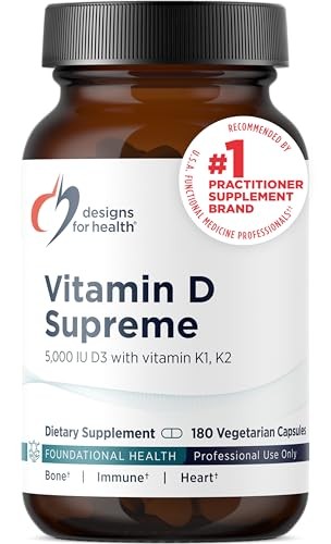 Designs for Health Vitamin D Supreme – Vitamin D 5000 IU with 2000mcg Vitamin K