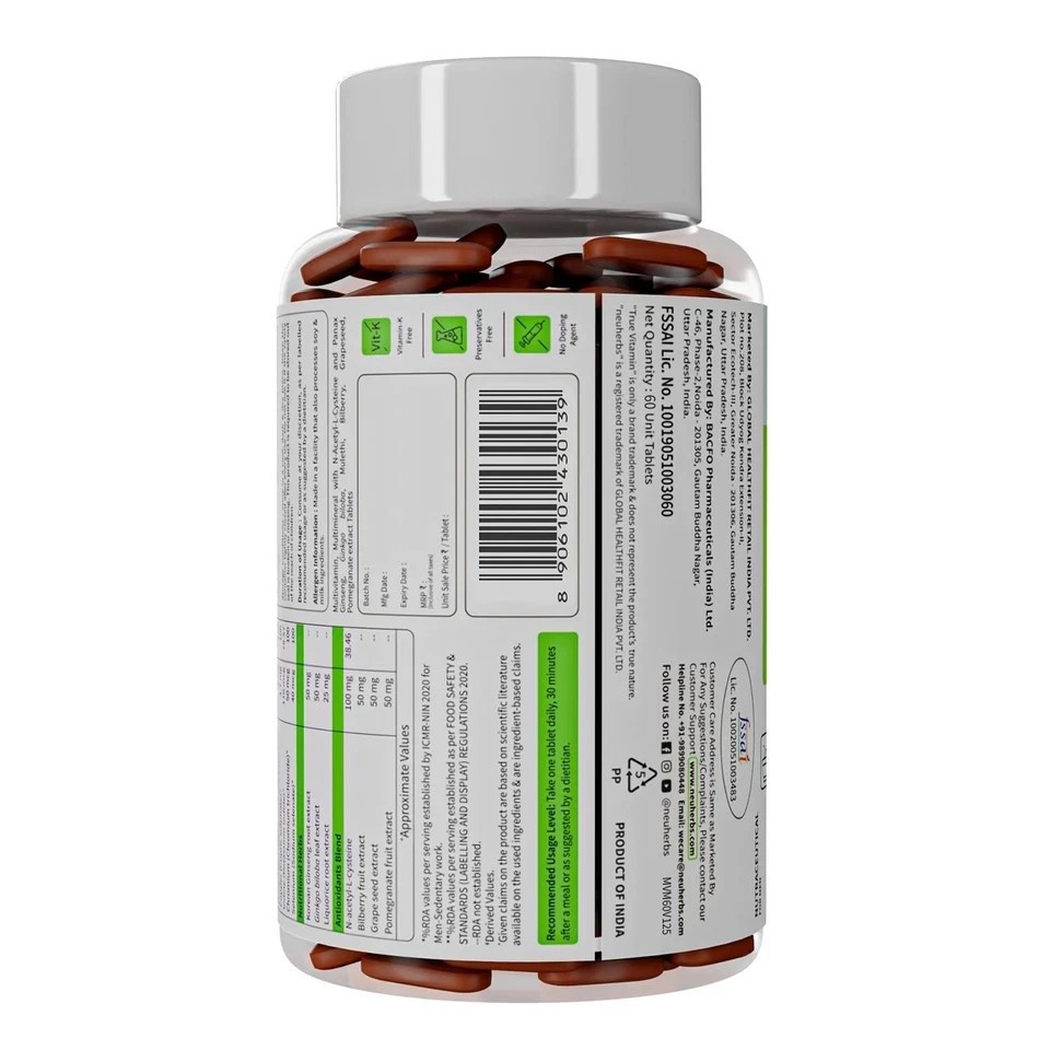 True MultiVitamin Supplement With Minerals, Vitamin C B D , Iron & Zinc Y896