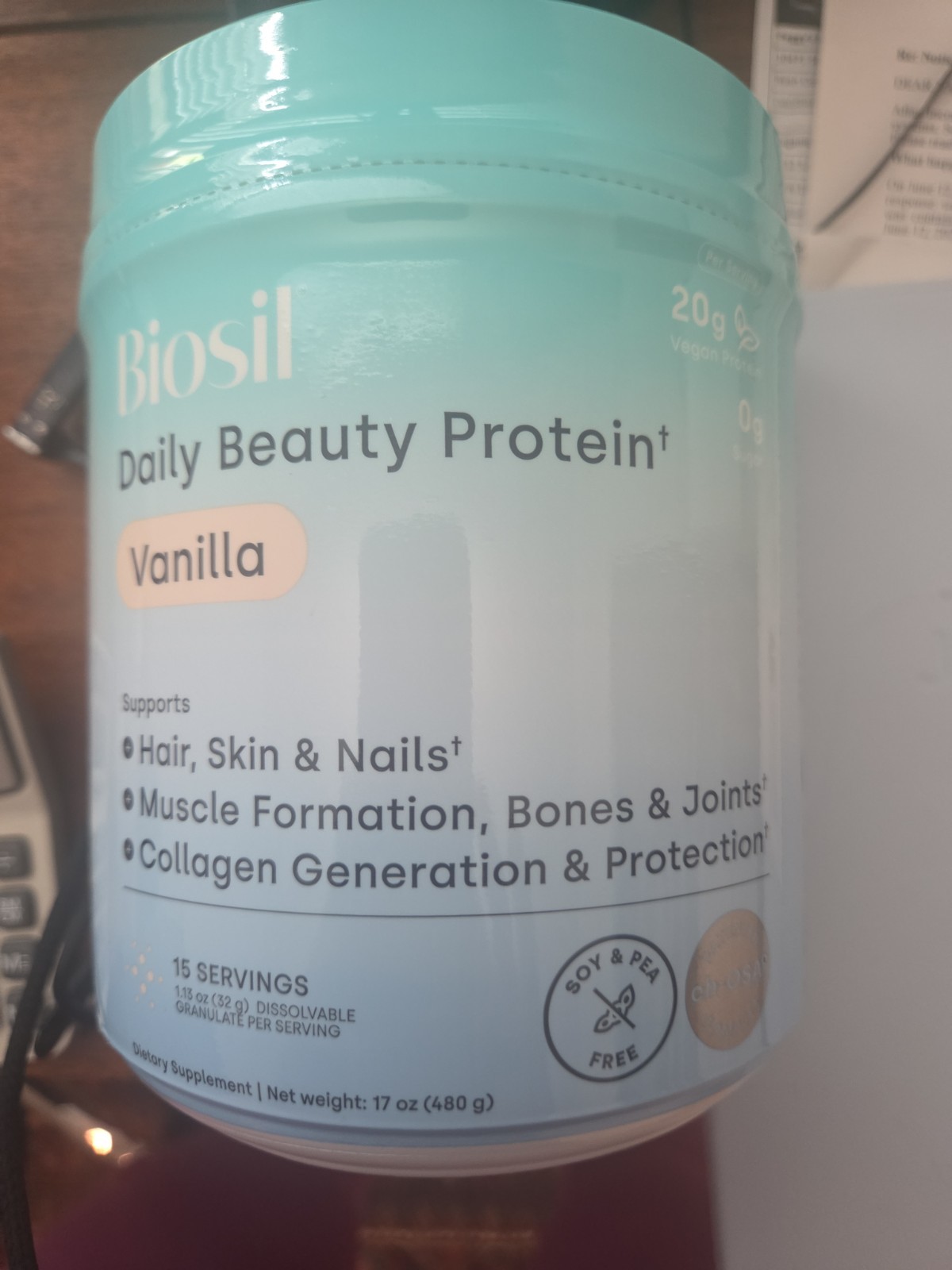 Biosil Daily Beauty Protein, Vanilla – 17 oz – Complete Protein + Collagen…