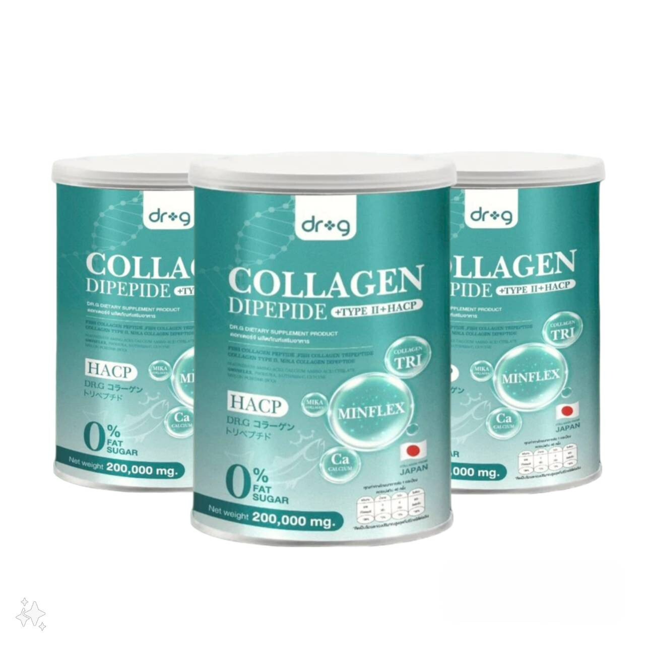 Dr.G Fish Collagen Dipepide Type II HACP Health Beauty Skin Fat 0% 200g x3