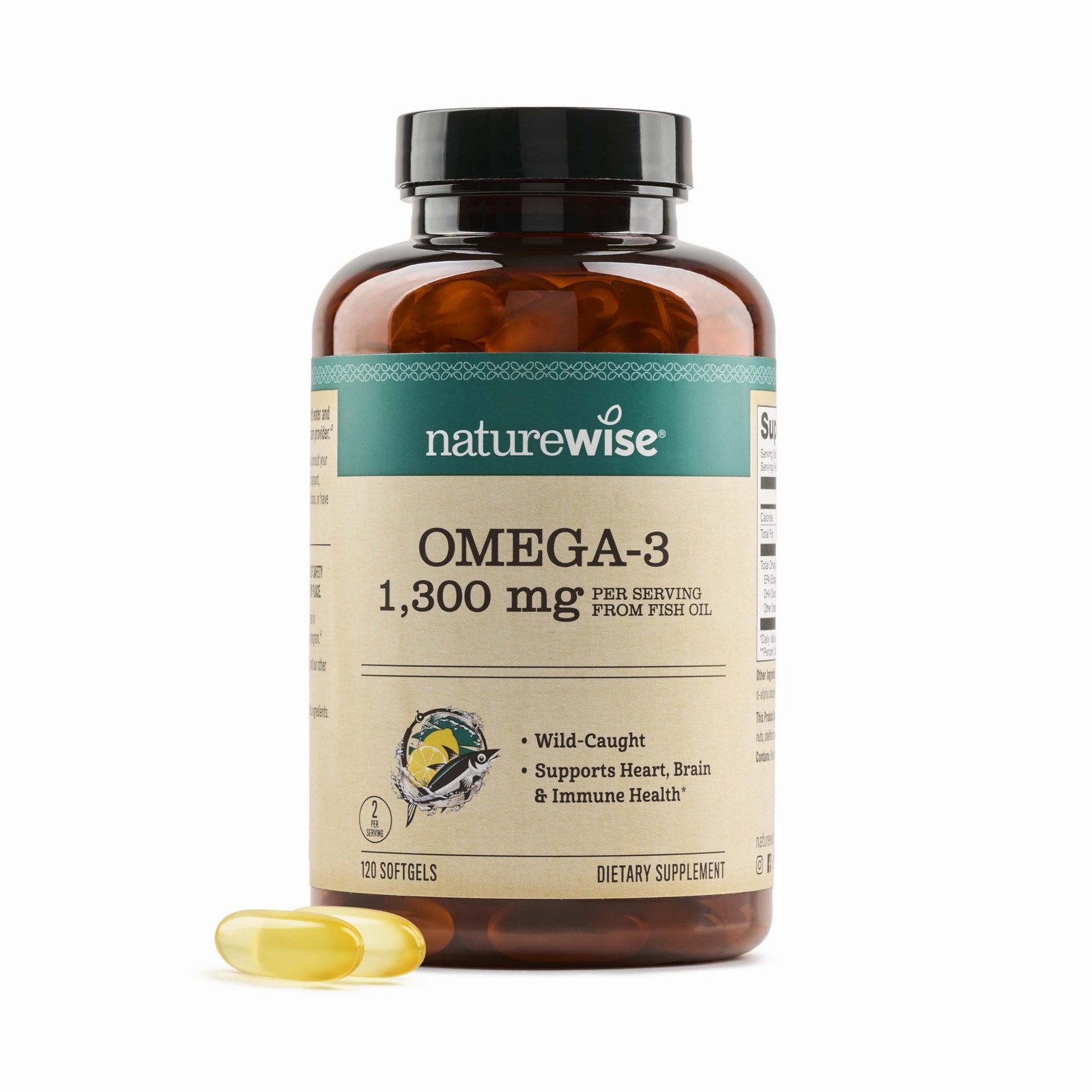 Ultra Omega 3 Fish Oil 2200 mg – 1300 mg – Triglyceride Form – Lemon Flavor -…