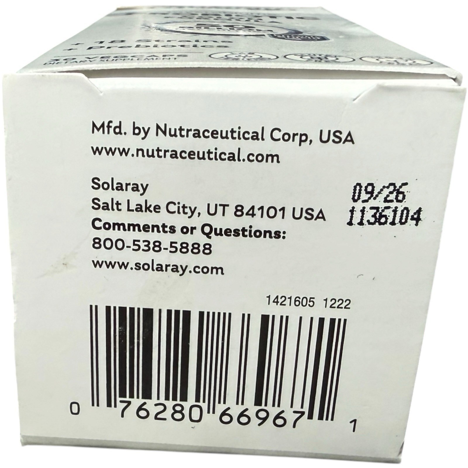 Solaray Mycrobiome Probiotic Colon 50 Billion CFU 30 VegCaps Exp-09/2026+