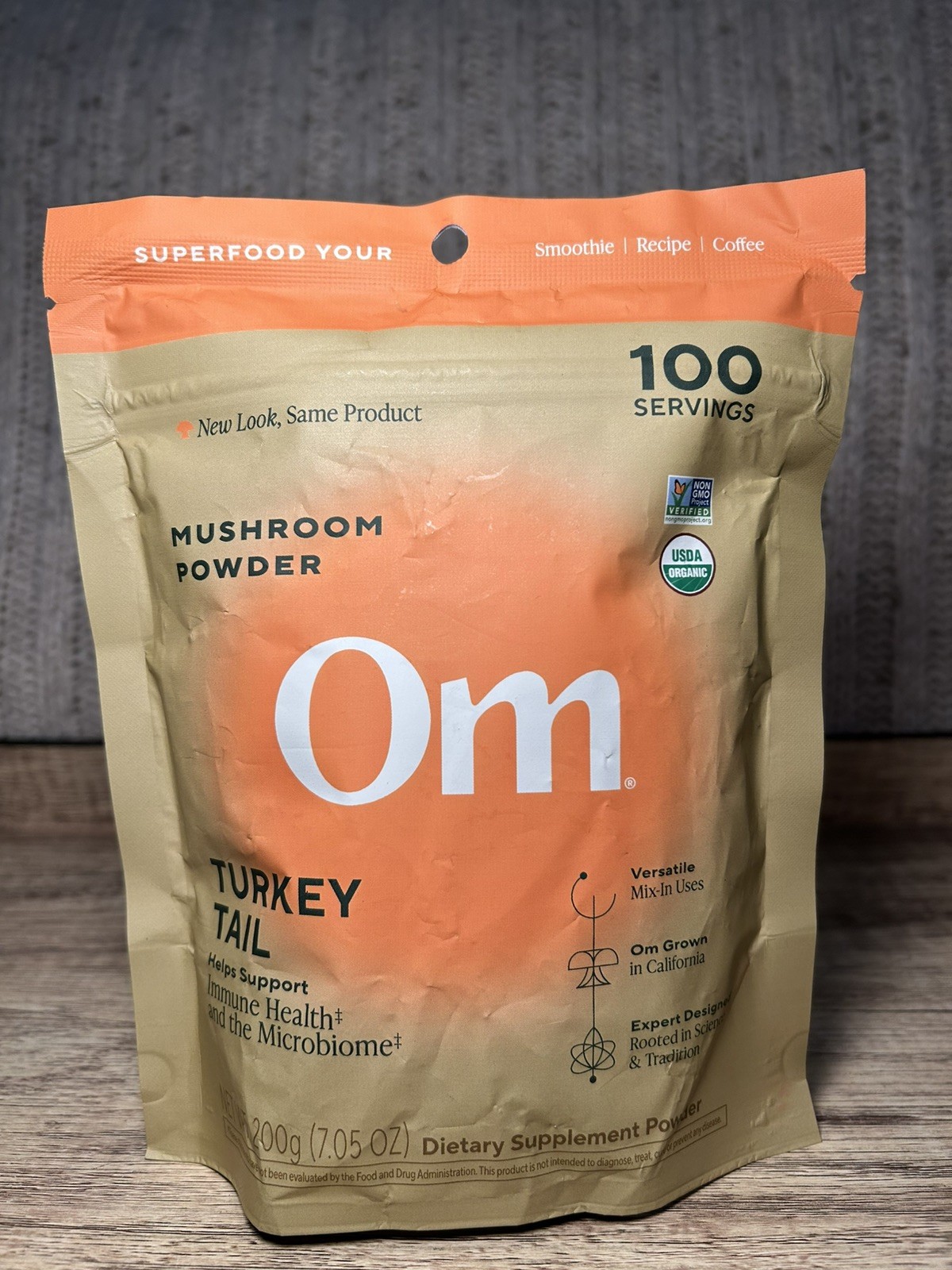 OM Mushroom Superfood Turkey Tail Certified Organic Mushroom Powder 200 grams