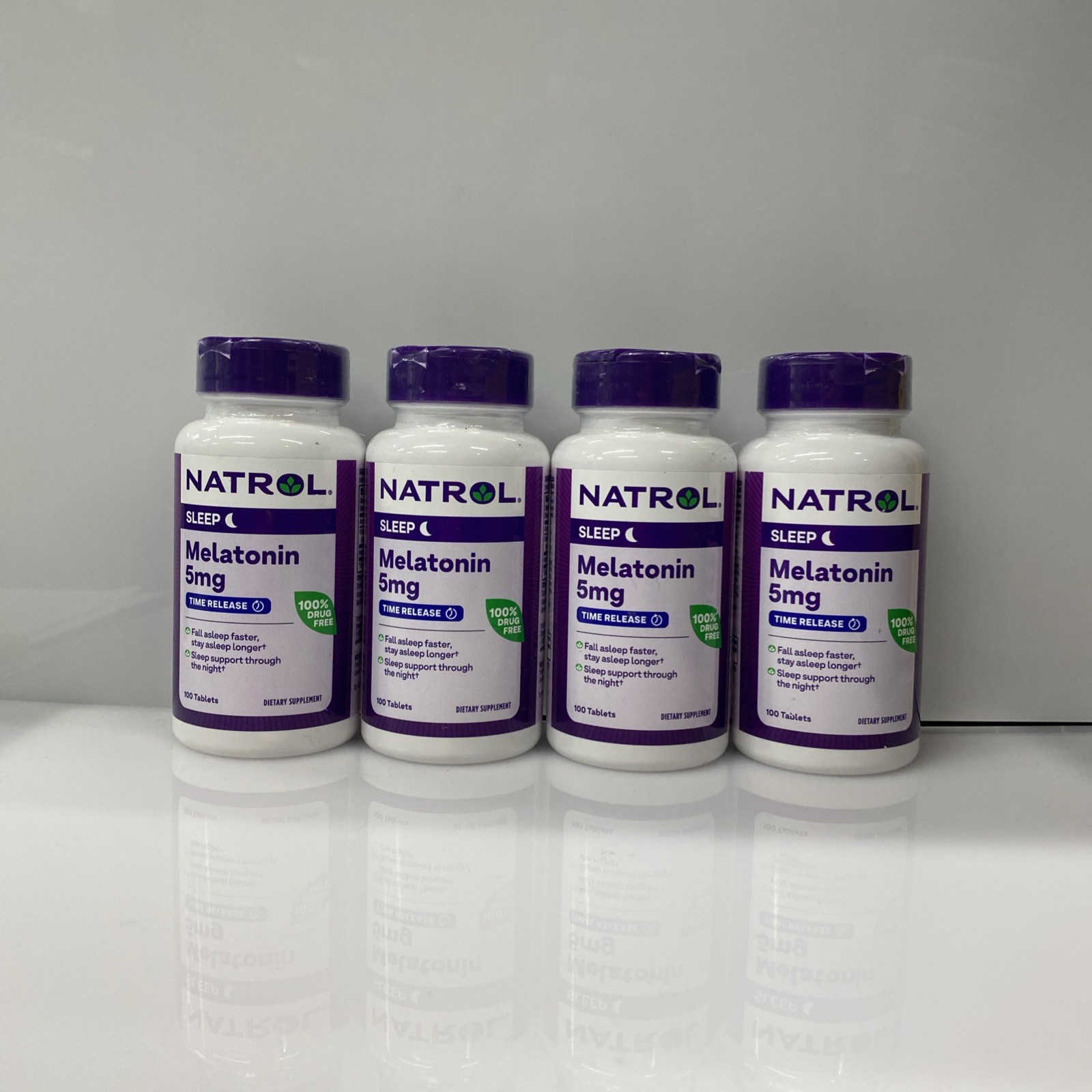 4 Pack Natrol Melatonin Time Release 5mg – 100 Tablets Ea – Look May Vary