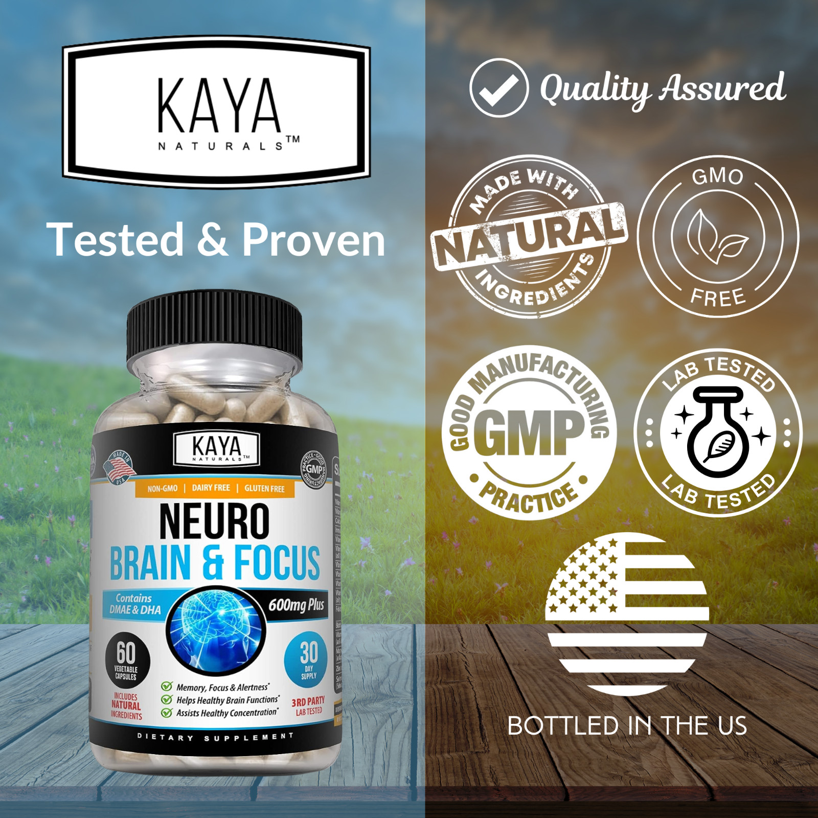 (2 Pack) Neuro Brain & Focus, Memory, Function, Clarity Nootropic Supplement