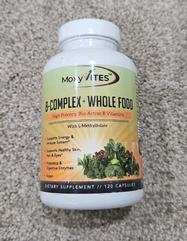 MoxyVites Vitamin B Complex – B Vitamins Whole Food Supplement B12 Methylcoba…