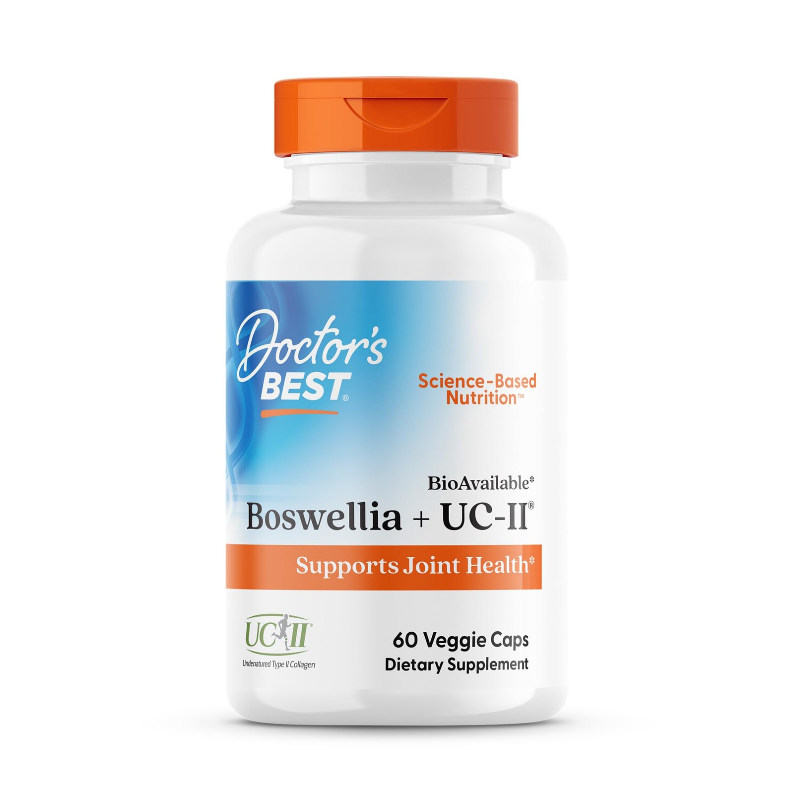 Doctors Best BioAvailable Boswellia + UC-II, 60 Count (Pack of 1), No Color
