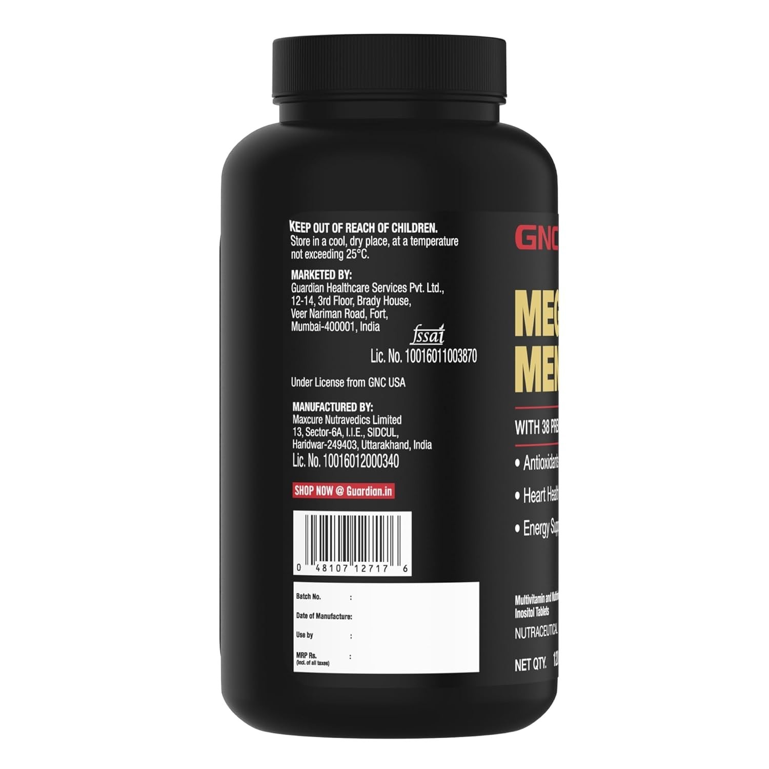 GNC Mega Men Multivitamin One Daily Multivitamin 120 Tablets Formulated In USA