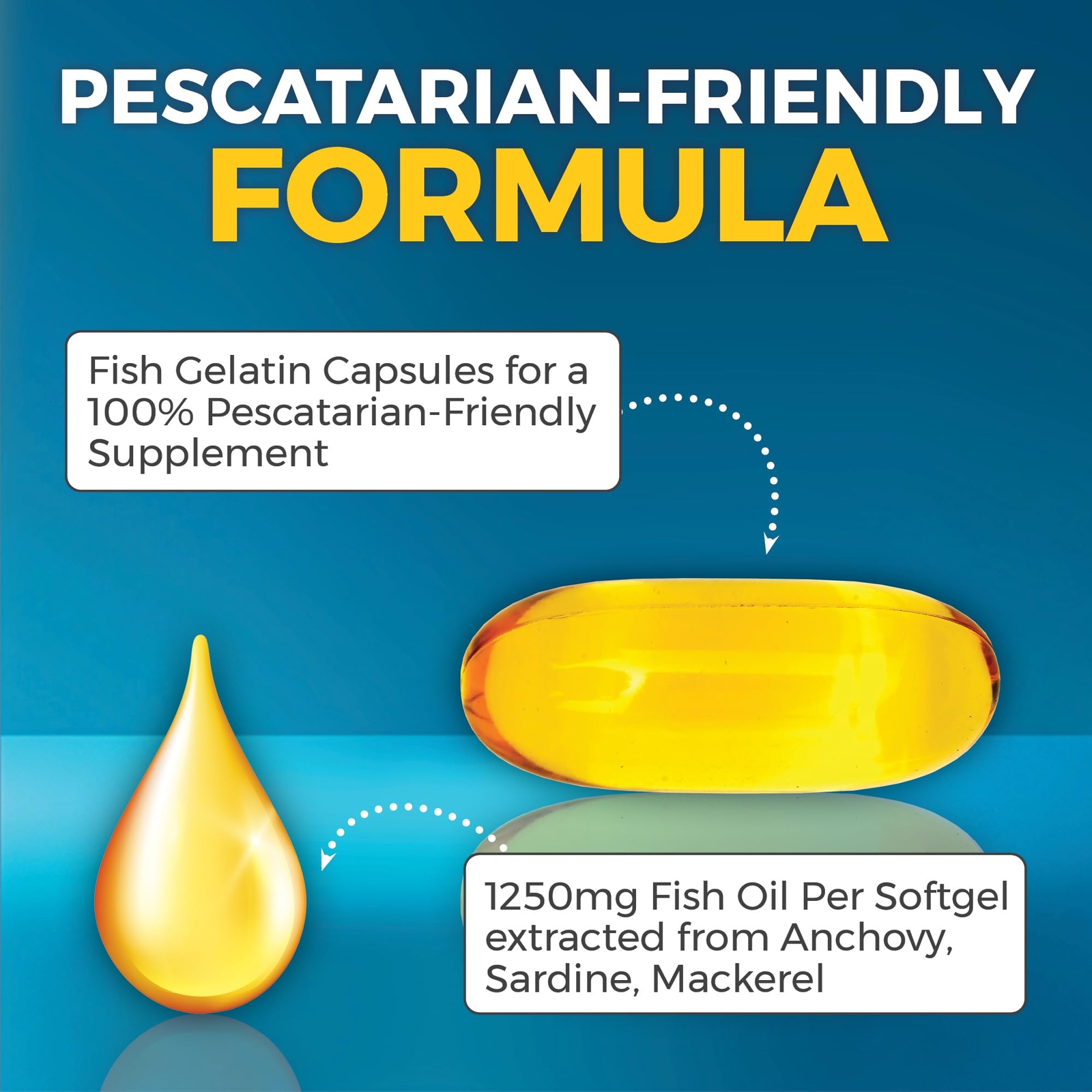 Omega 3 Fish Oil Supplement for Women and Men – 2500 mg Triple Strength Fish Oil