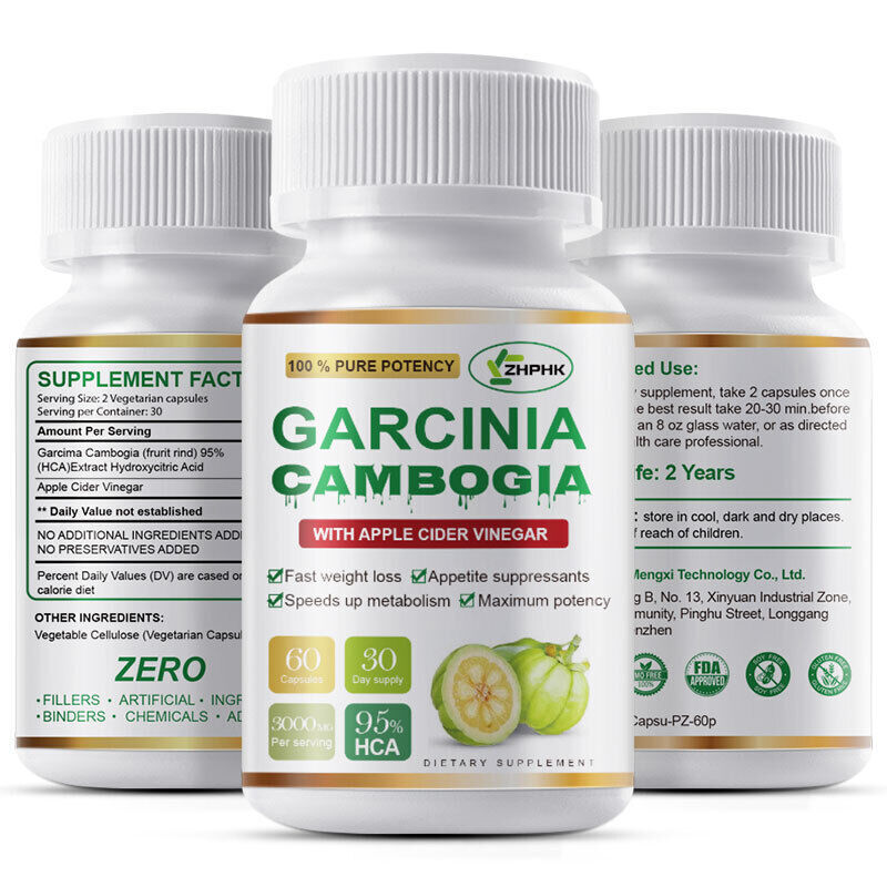 GARCINIA CAMBOGIA Extract – 95% Natural HCA with ACV 3000mg – Fast Weight Loss