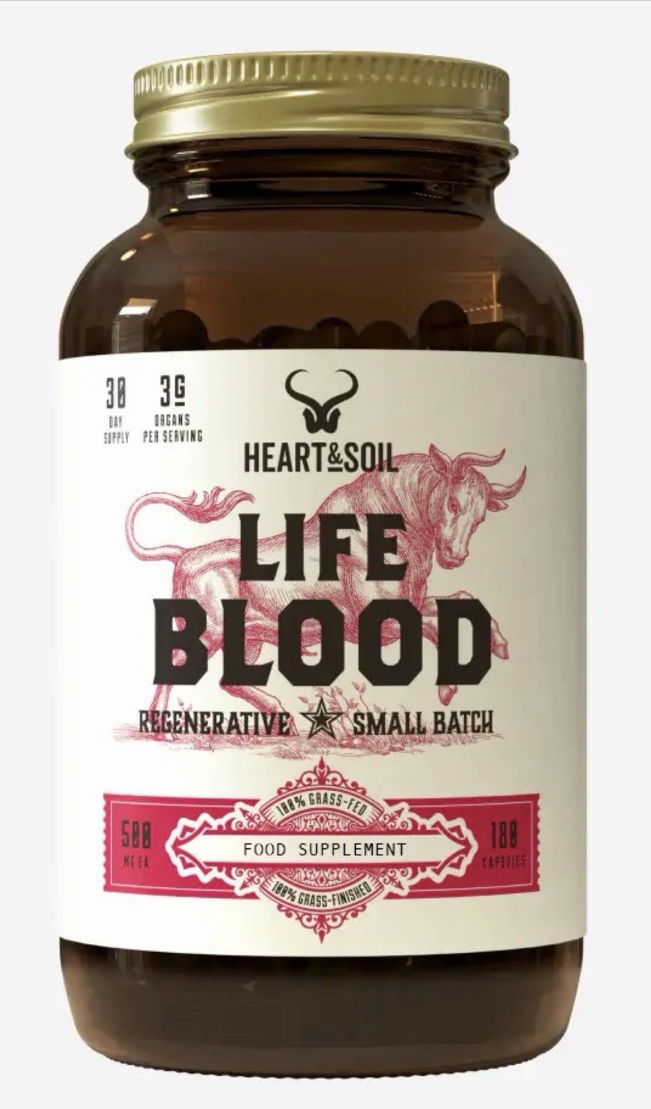 Heart Soil Life Blood Supplement 30 Day Supply, 180 Capsules