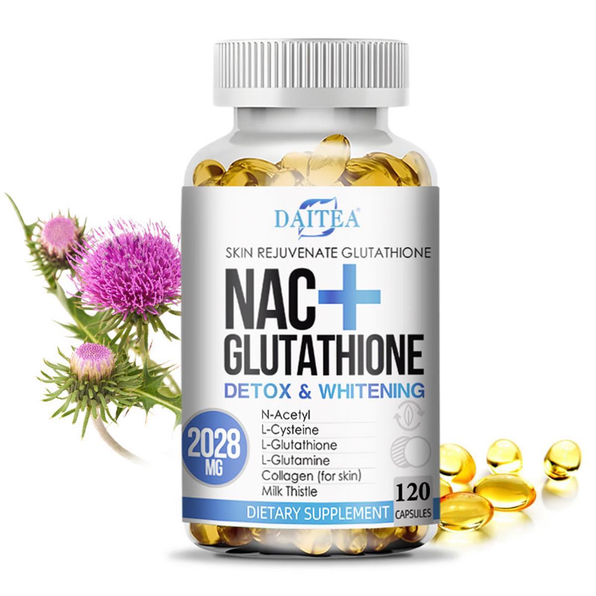 NAC Glutathione collagen capsules, skin whitening, anti-aging antioxidant 2028mg
