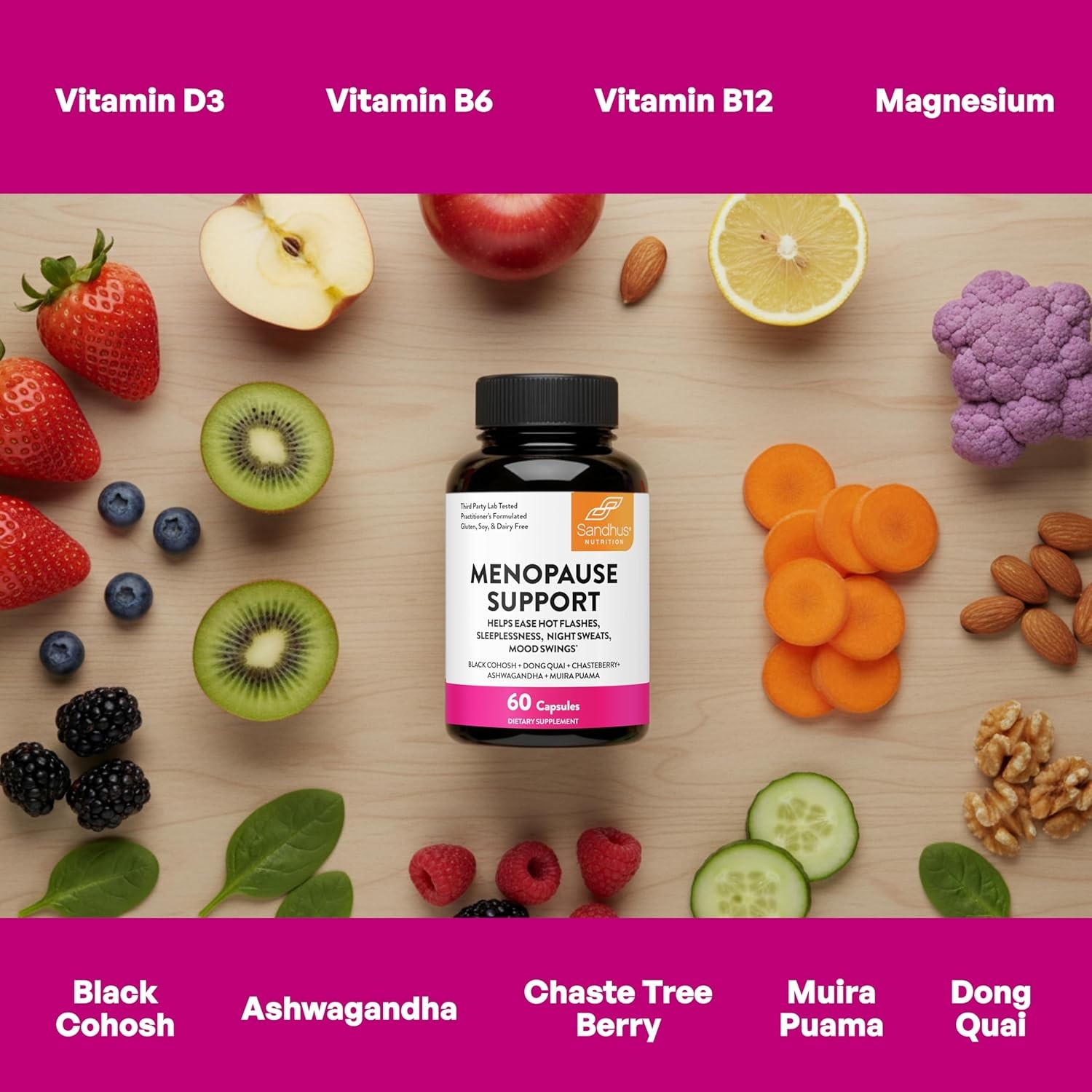 Complete Menopause Support Supplement For Women | With Ashwagandha, Black Cohosh