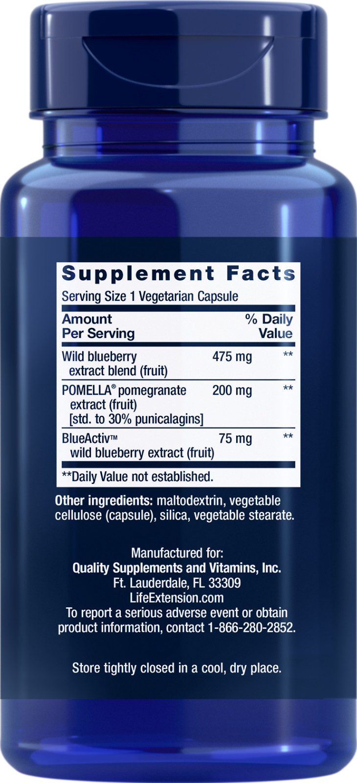 Life Extension Blueberry Extract and Pomegranate, 60 VegCaps