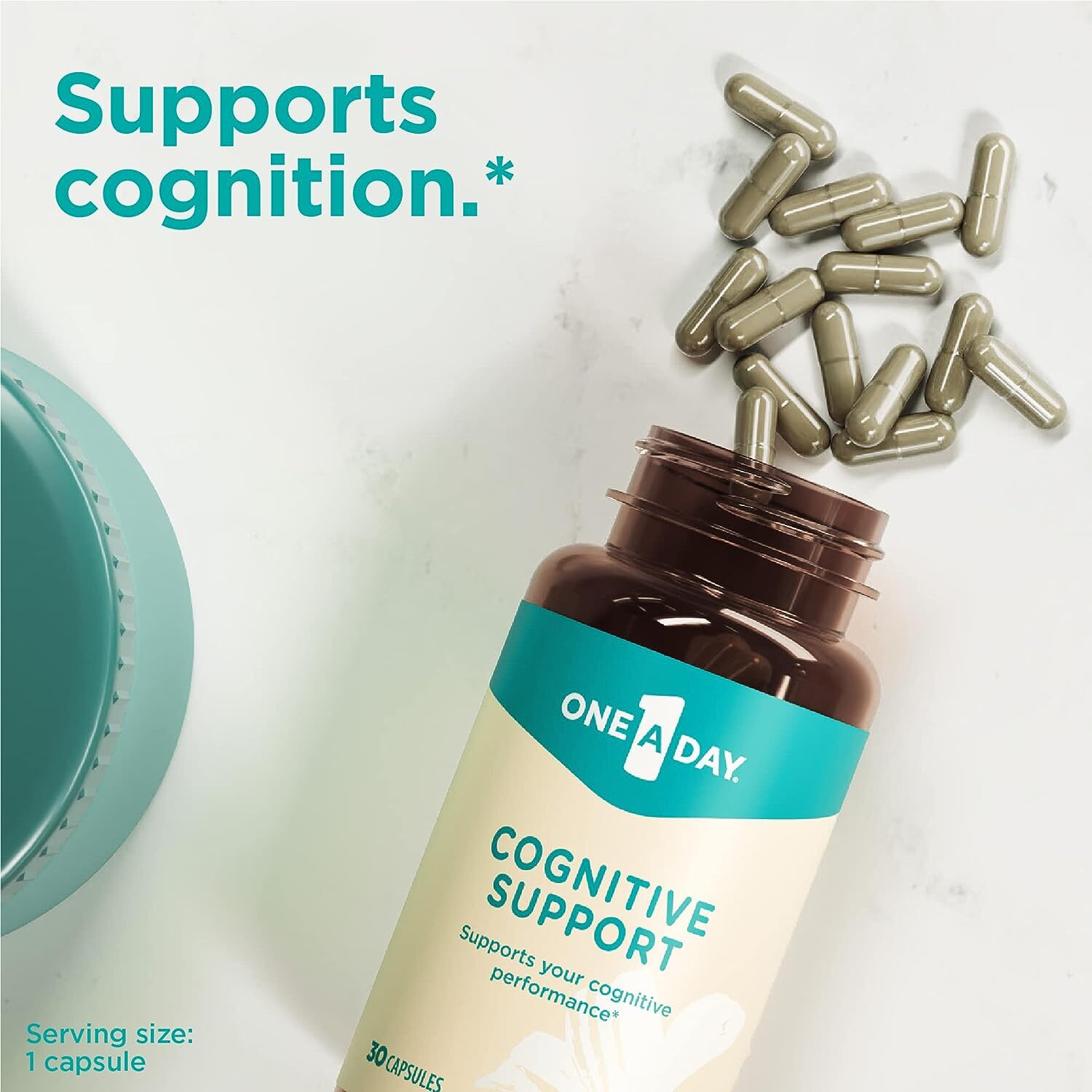 ONE A DAY Cognitive Supplement Memory and Focus Supplements Adults 30 Capsules
