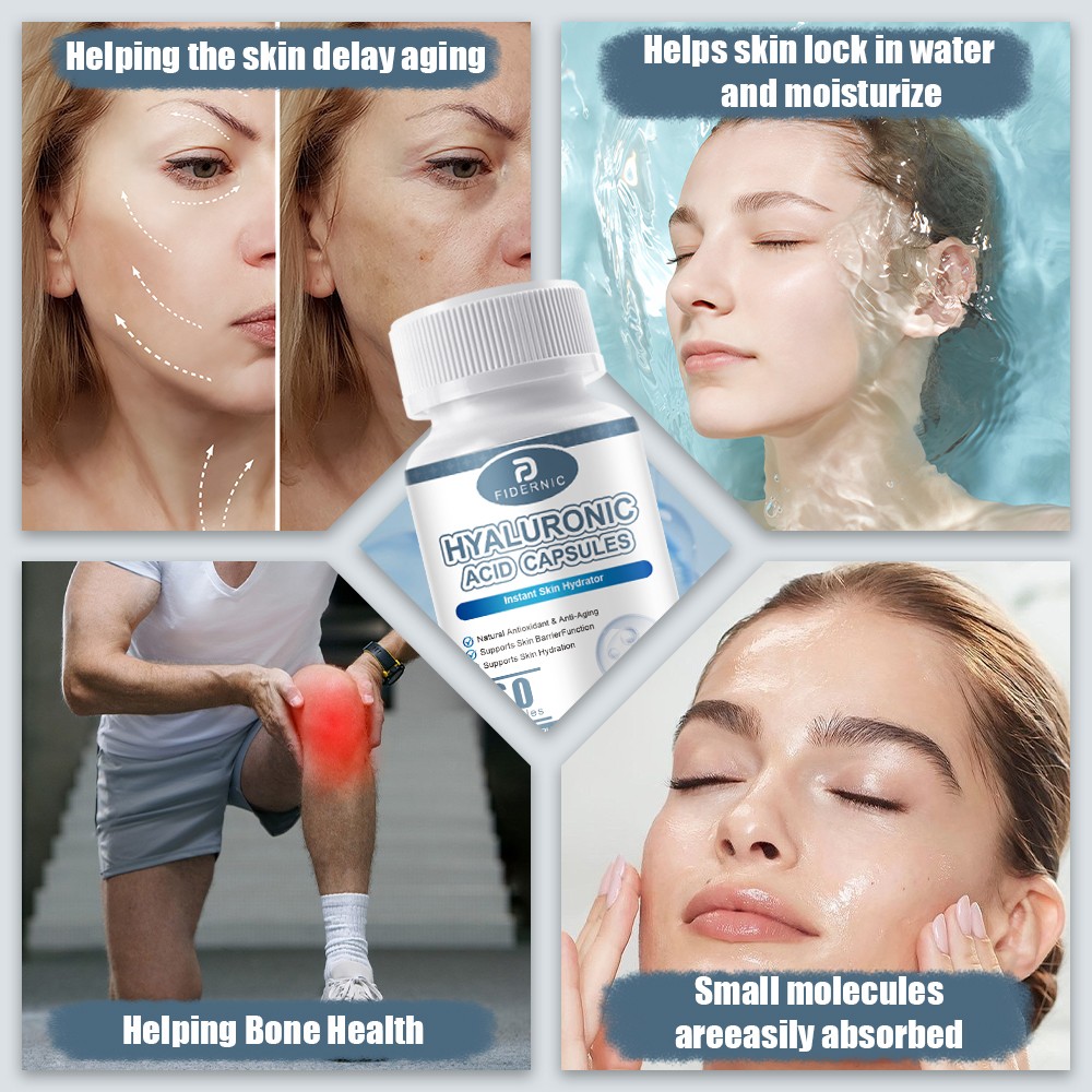 Hyaluronic Acid 60 Capsules Skin Hydration Joint Support Supplement