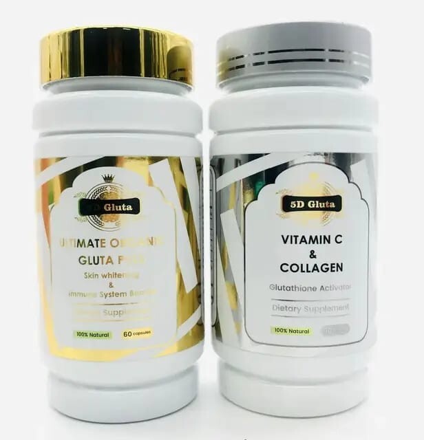 GLUTATHIONE & VITAMIN C COLLAGEN SUPER WHITENING CAPSULES x 4 Boxes
