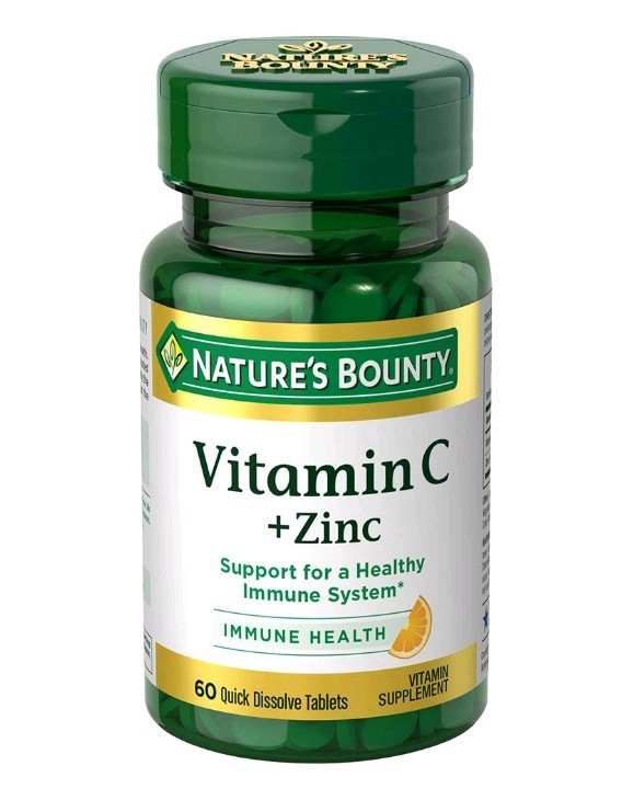 Nature’s Bounty Vitamin C + Zinc 60mg Immune Support Quick Dissolve Tablets 60