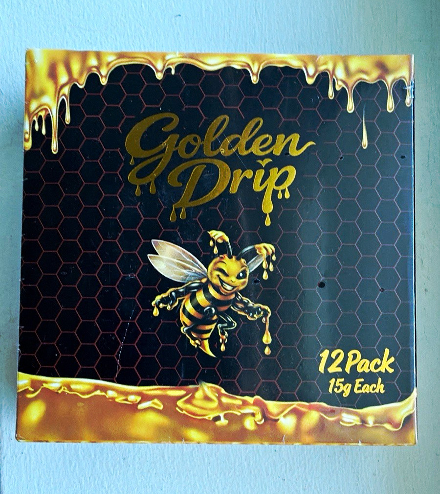 Golden Drip Honey Vitamin Sachets 12 Pack 15g w/ Ginseng & Black Ginger