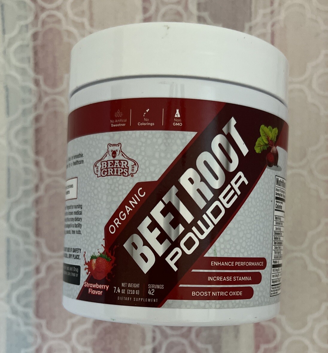 Organic Beet Root Powder 7.4 OZ Strawberry Flavor Exp 08/25