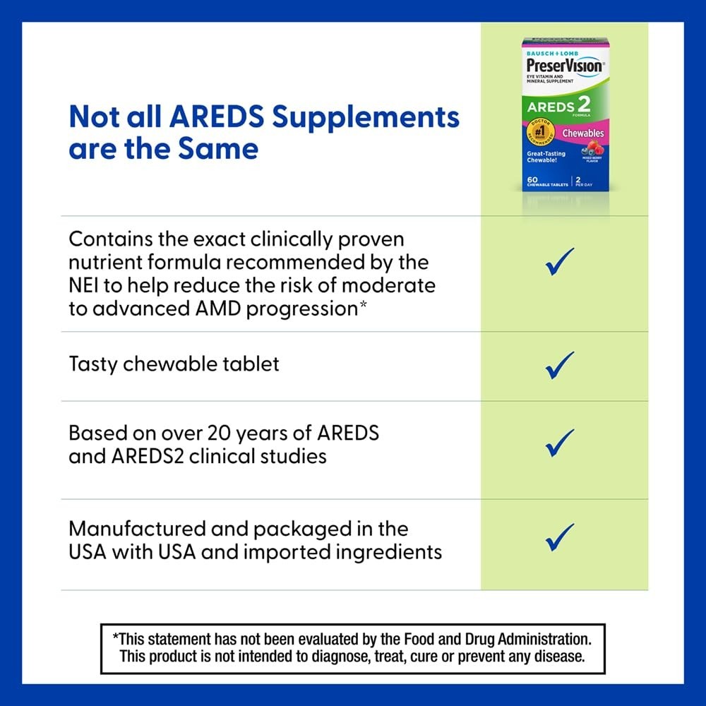 Chewable Eye Vitamins for Macular Support, Lutein, Zeaxanthin, Vitamin C & E, 60