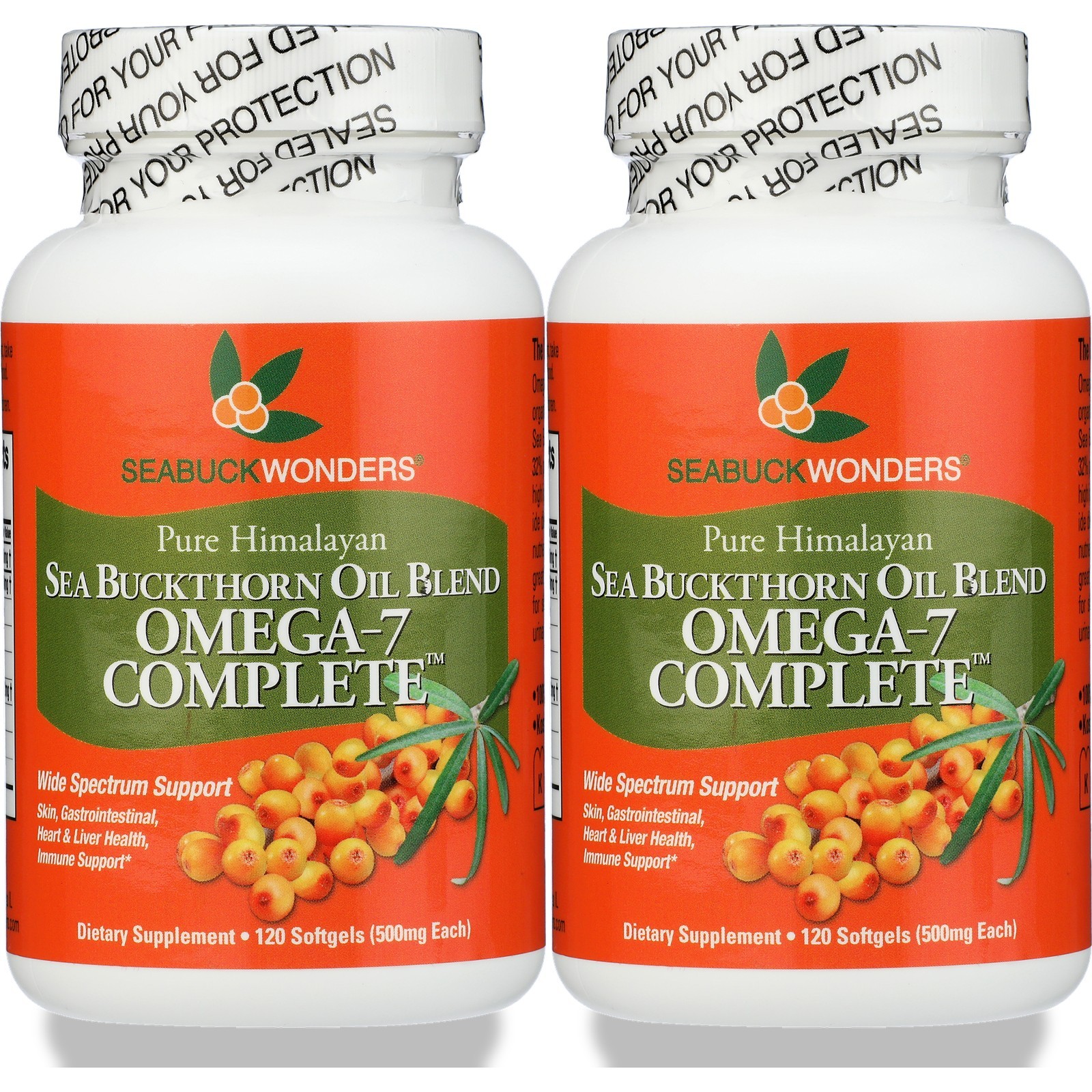 Seabuck Wonders Omega-7 Complete Sea Buckthorn Oil Blend 120 Softgels 2 Pack