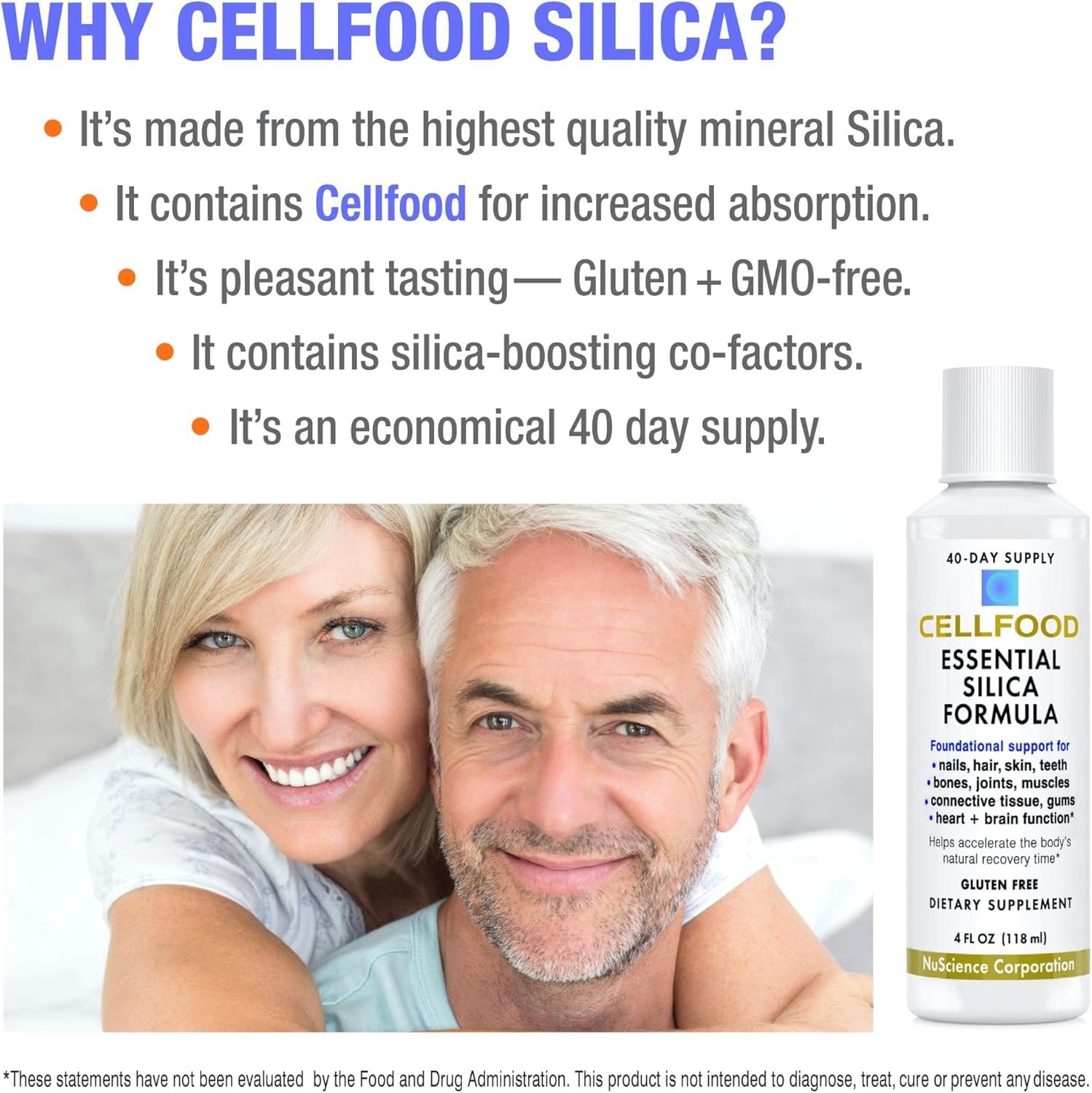 Cellfood Essential Silica AntiAging Formula, 4 fl oz, 2 Pack Supports Health…