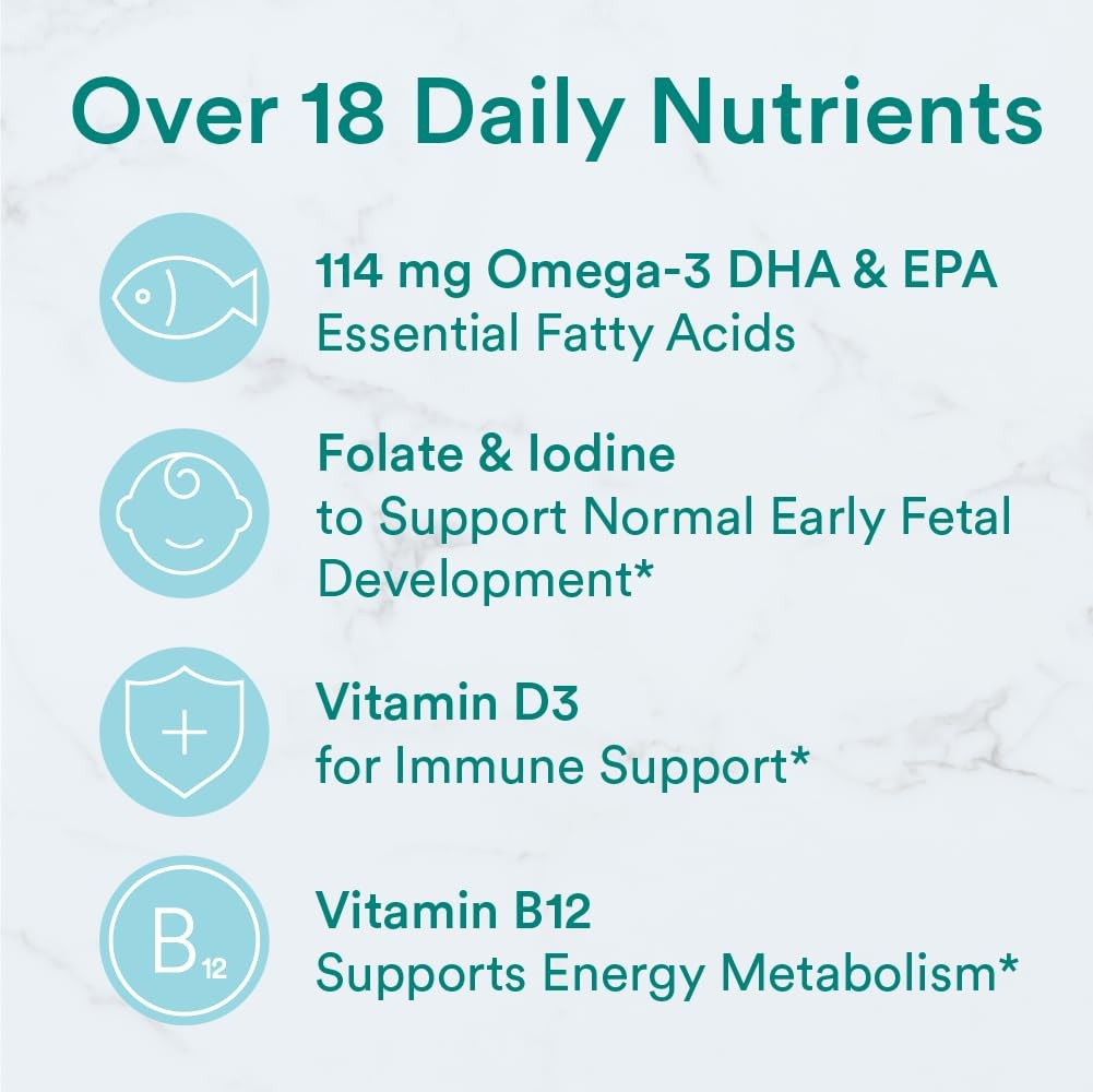 SmartyPants Prenatal Vitamins for Women, Multivitamin 30 Servings, Natural