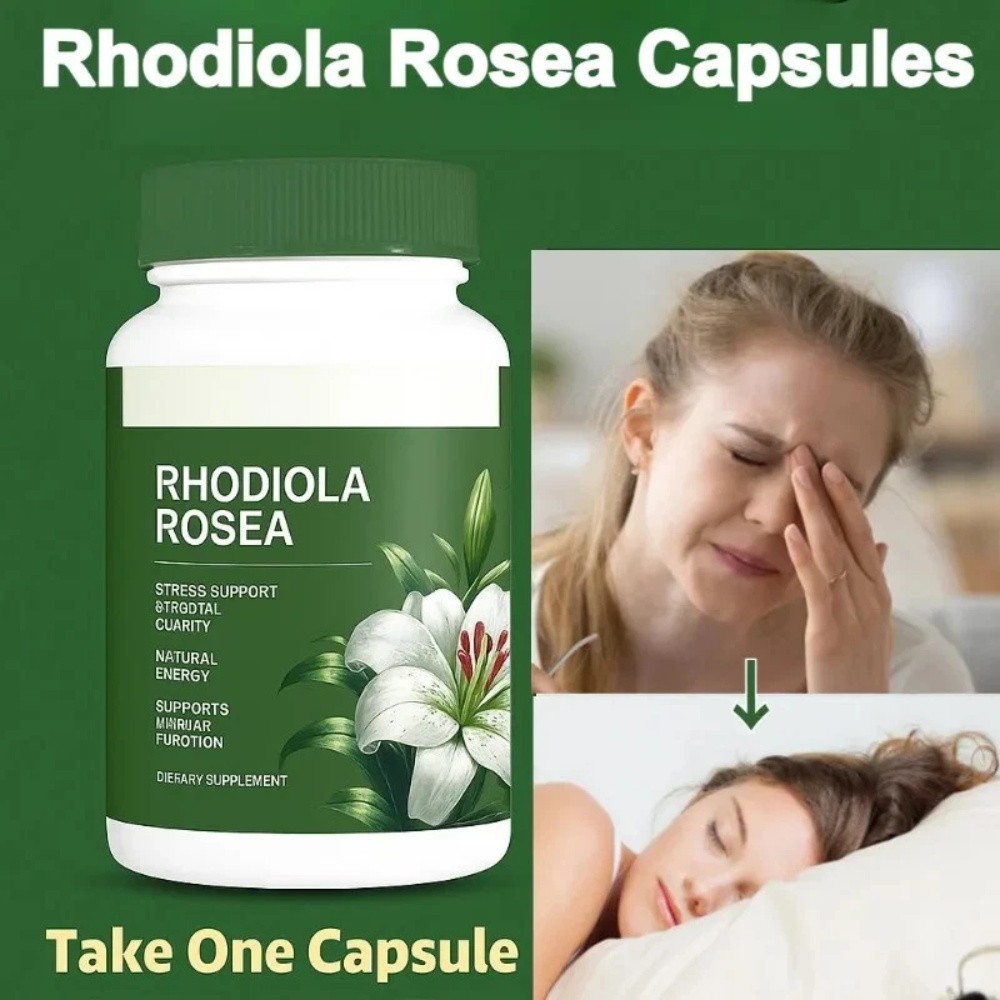Rhodiola Rosea Capsules Natural Herbaceous Plants Support Energy Balance stress