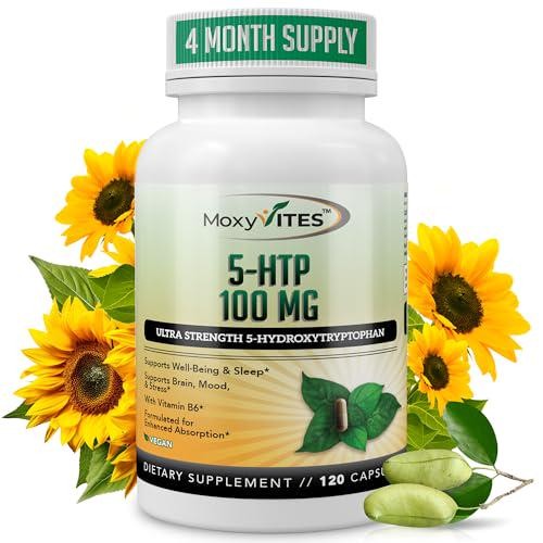 and quot;MoxyVites Serotonin Booster Supplement – 5HTP 100mg with B6, Organic –