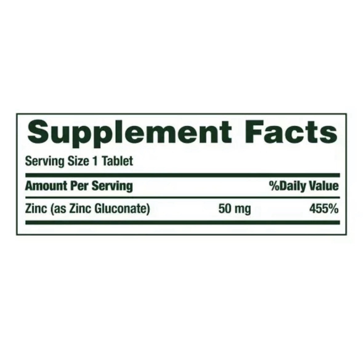 Nature’s Bounty Zinc 50 Mg Tablets Immune System Support – 400 Caplets