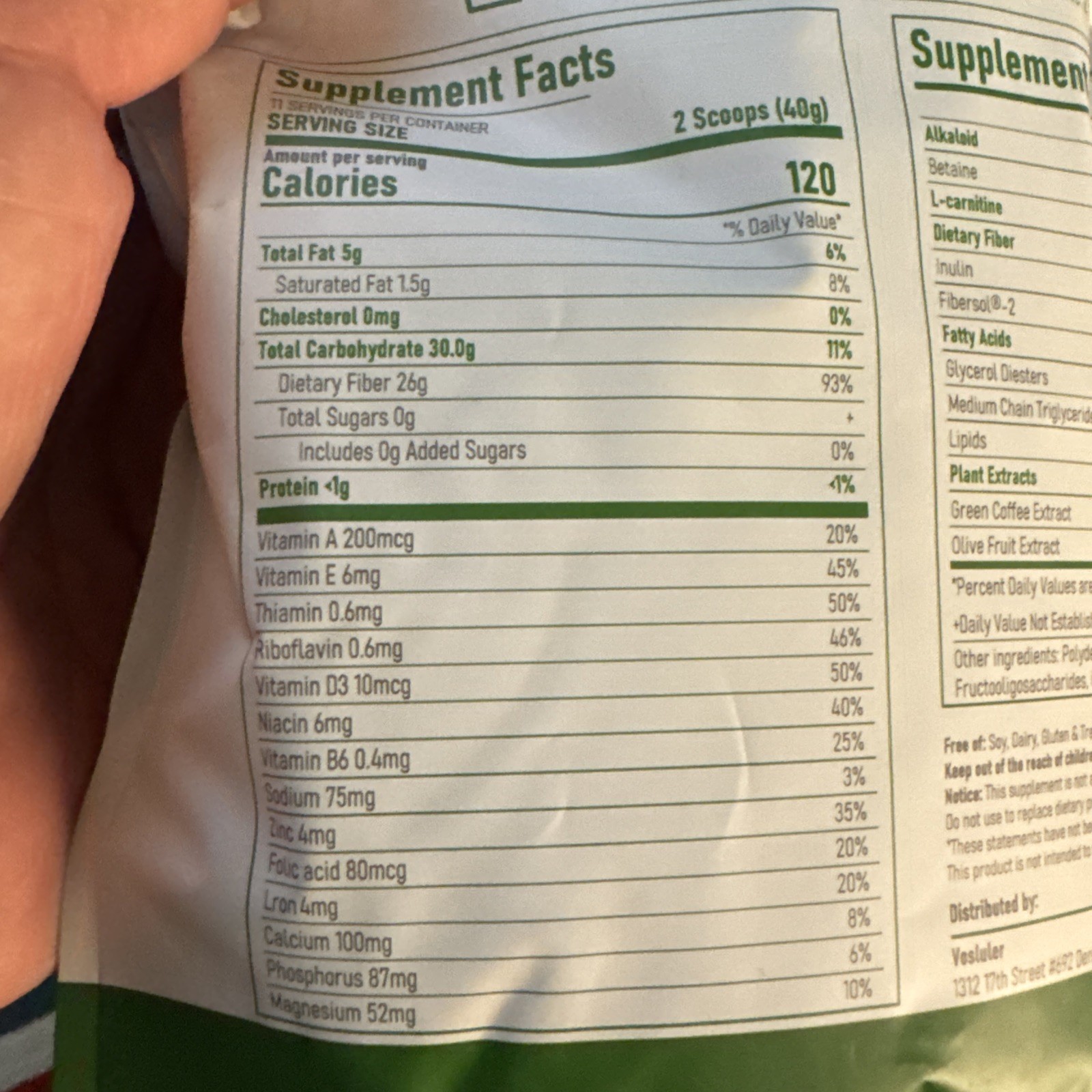 LOT OF 5 BAGS ! Vosluler FIVE DAYS MEGABURN Healthy Physique FIVE ONE LB BAGS!