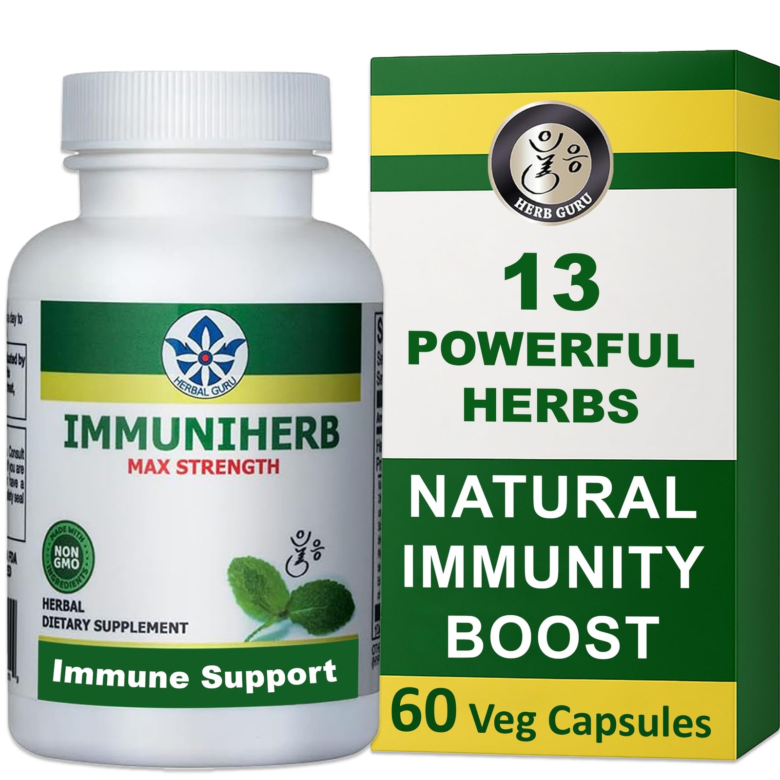 Immuniherb Immune Support Supplement – Herbal Immunity Supplement with Ginger…