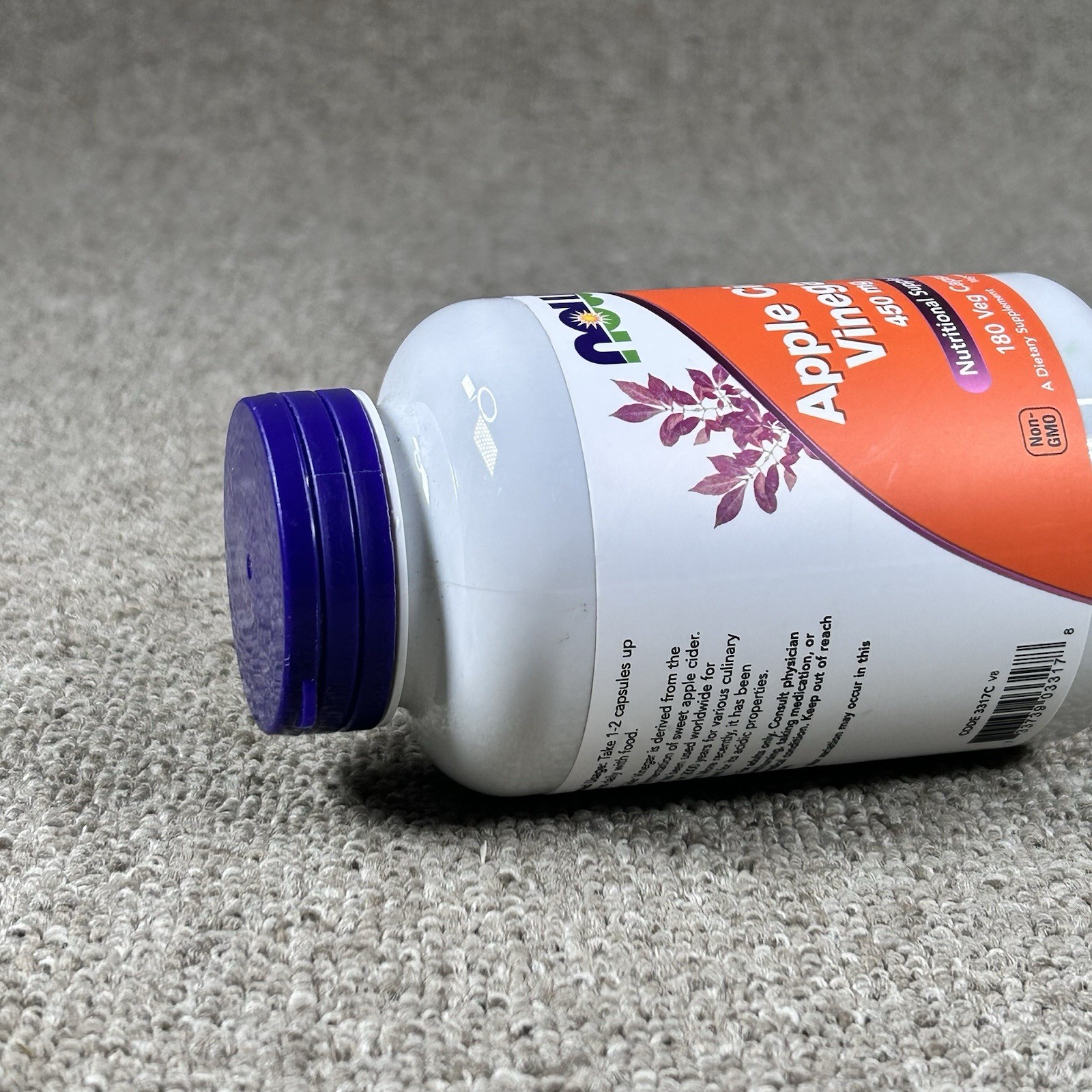 Apple Cider Vinegar 180 Vegetable Caps 450 Mg by Now Foods Expires 03/2029