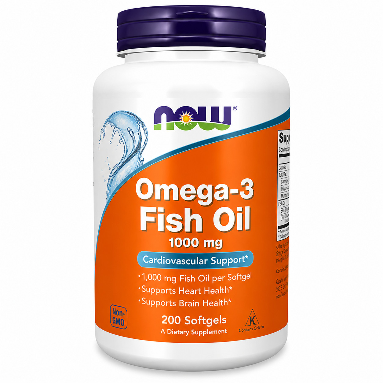 NOW Foods Omega-3 Fish Oil 1000mg 200 Softgels Heart Health Supplement